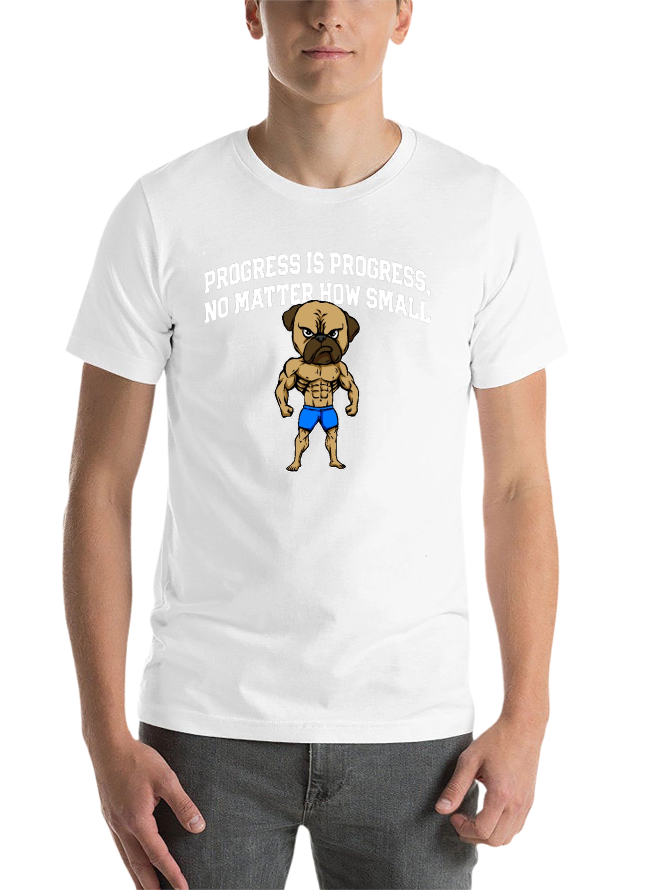 Black Progress Pug Graphic T-Shirt view 14