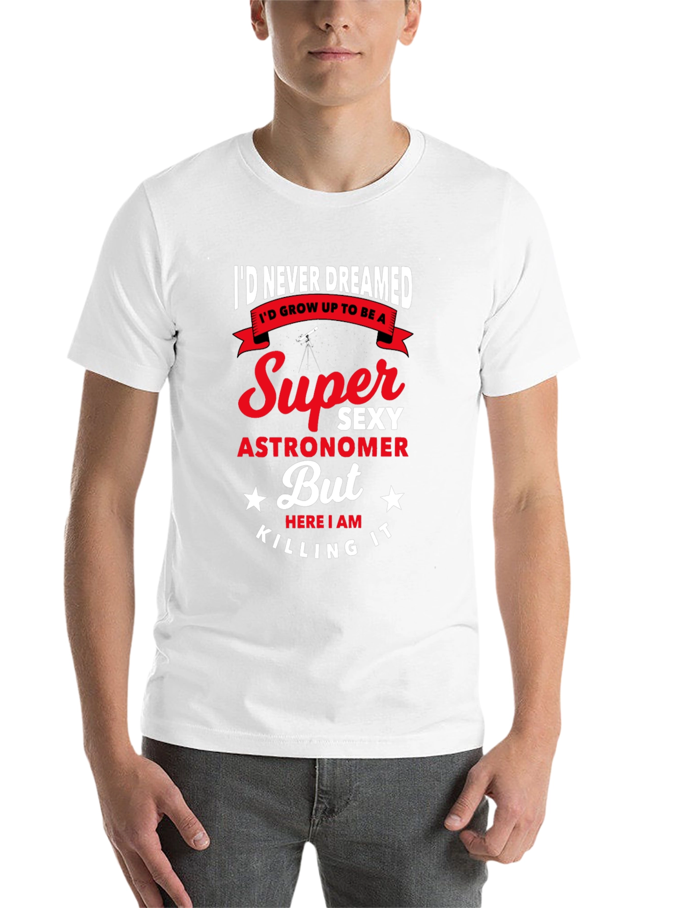 Black Super Sexy Astronomer Men's Graphic Tee view 14