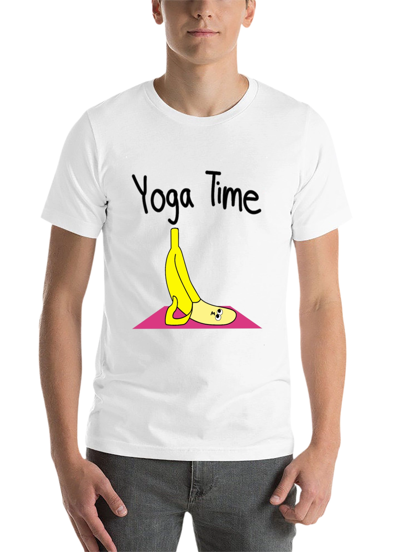 Black Yoga Banana T-Shirt - Relaxed Fit view 14