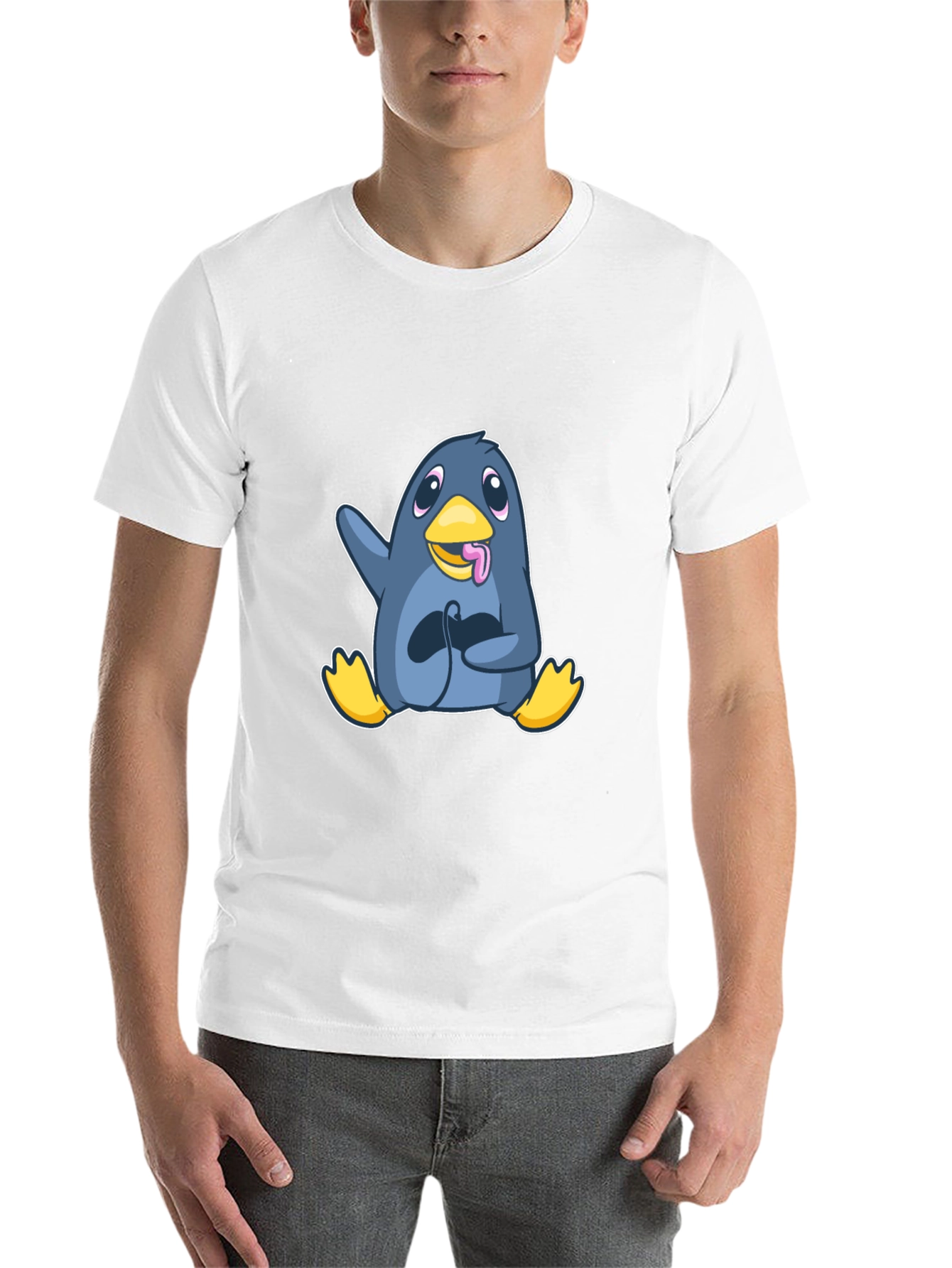 Black Gamer Penguin Black T-Shirt - Playful Cartoon Design view 14
