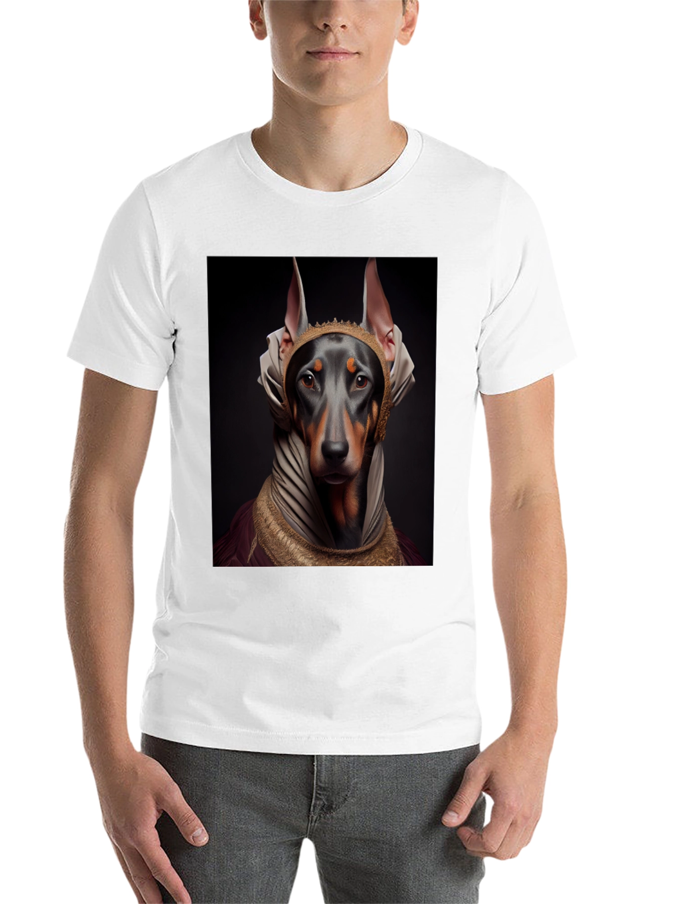 Black Doberman Dog Pharaoh Graphic Tee view 14