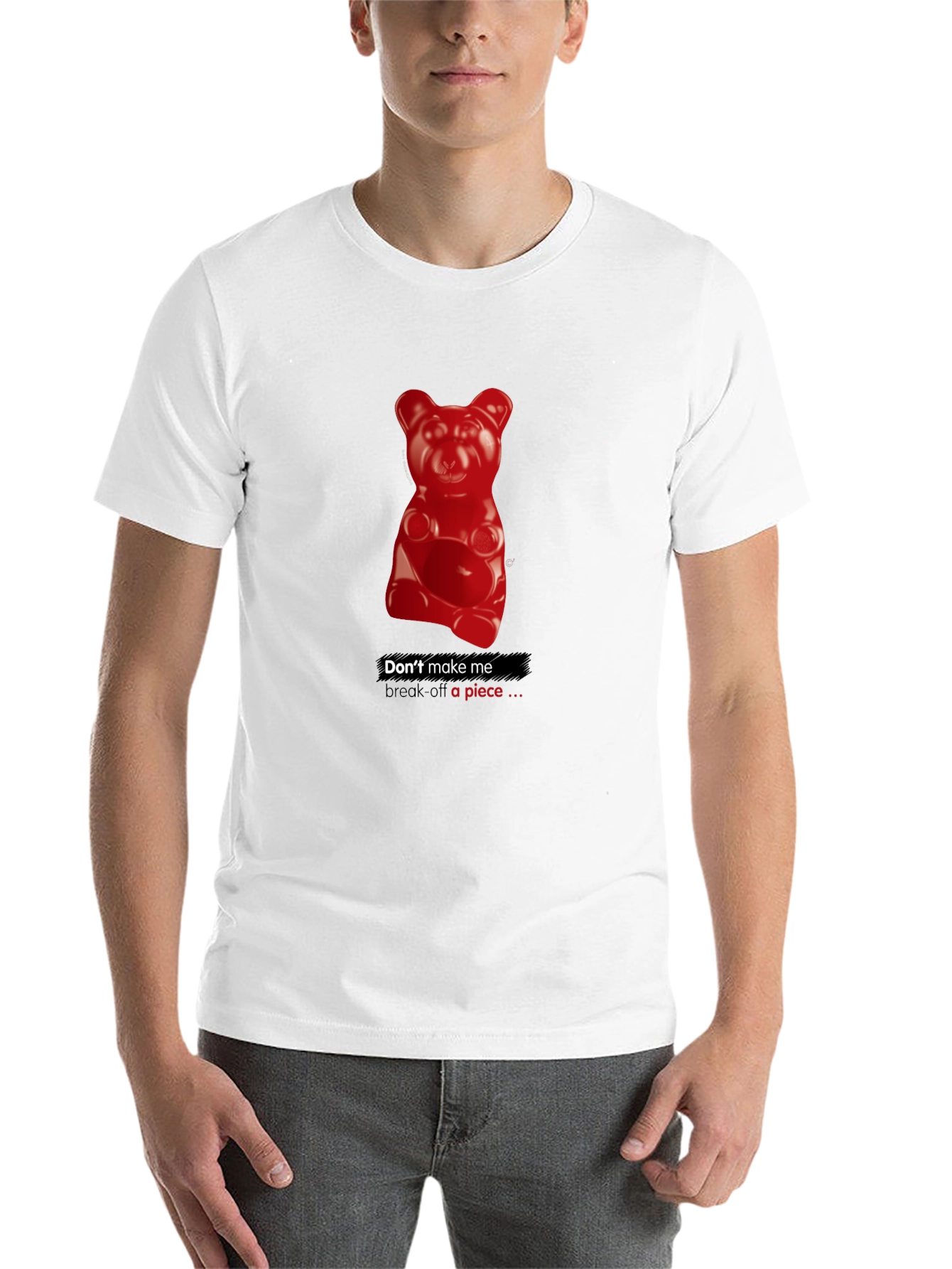 Black Gummy Bear Warning Graphic T-Shirt - Black view 14