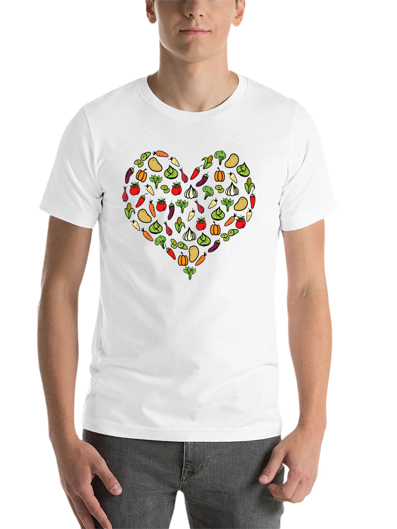 Black Vegetable Heart Graphic T-Shirt view 14