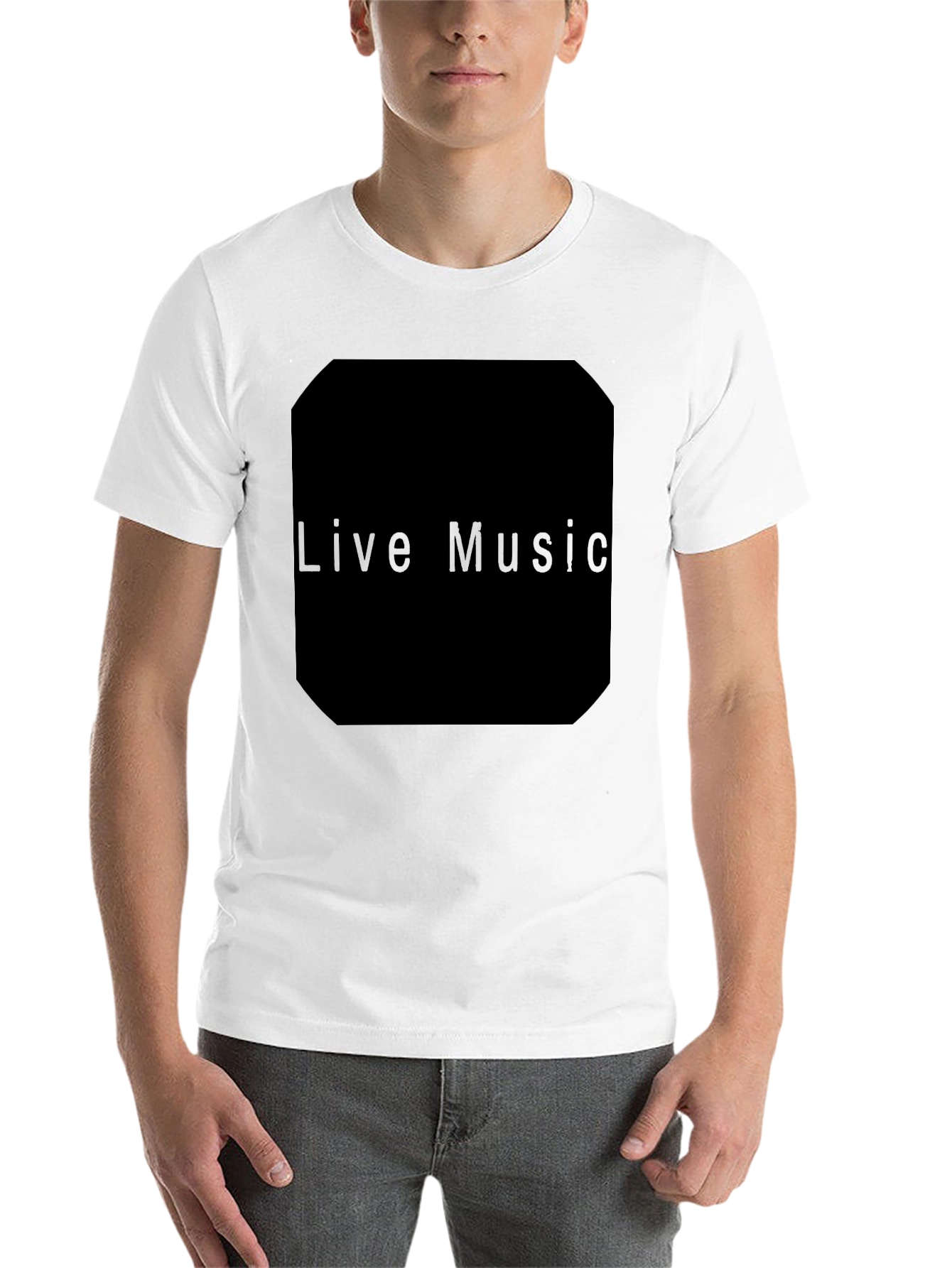 Black Men's Black Live Music Graphic Tee view 14