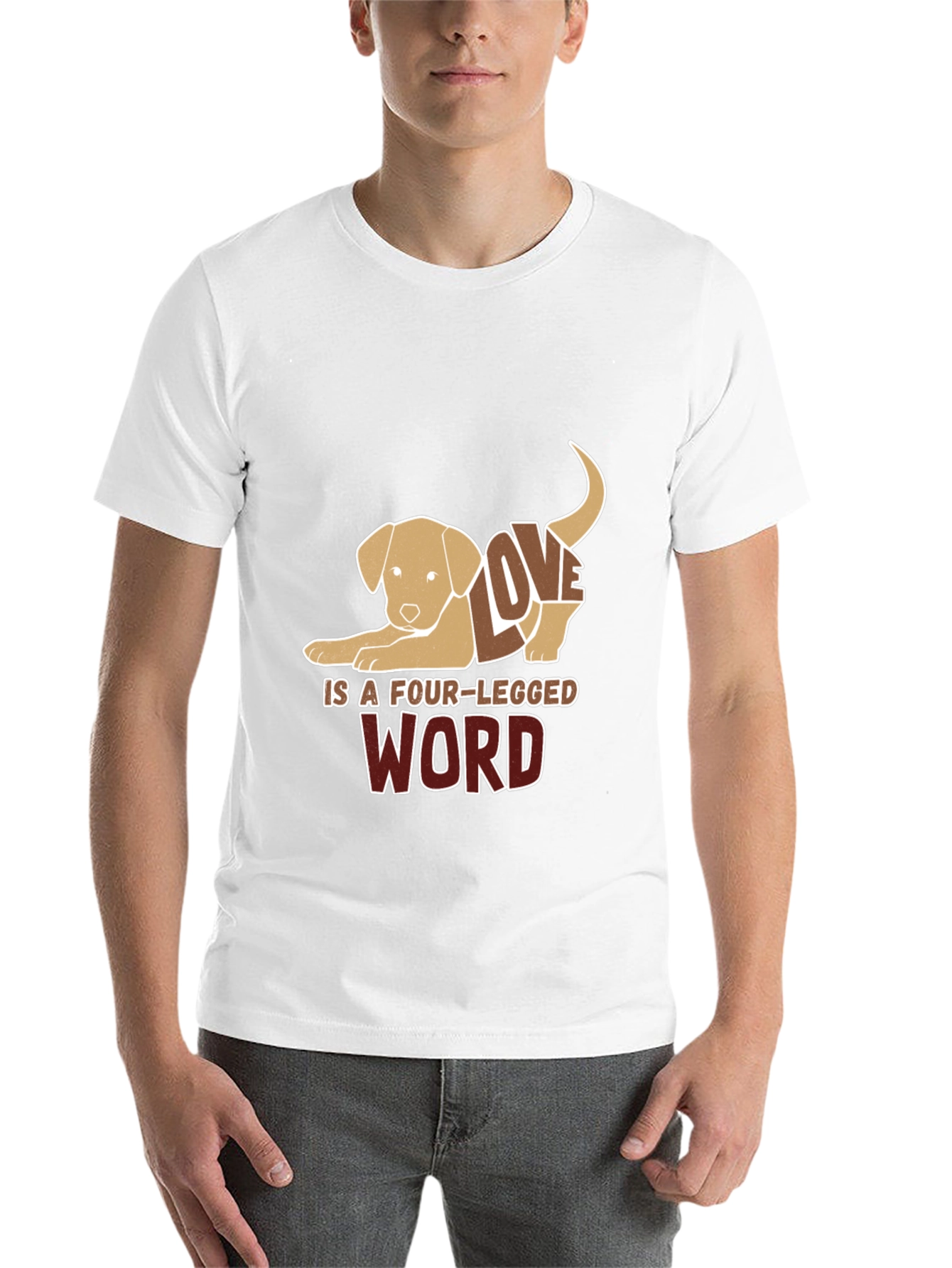 Black Dog Lover Tee: Four-Legged Word Design view 14