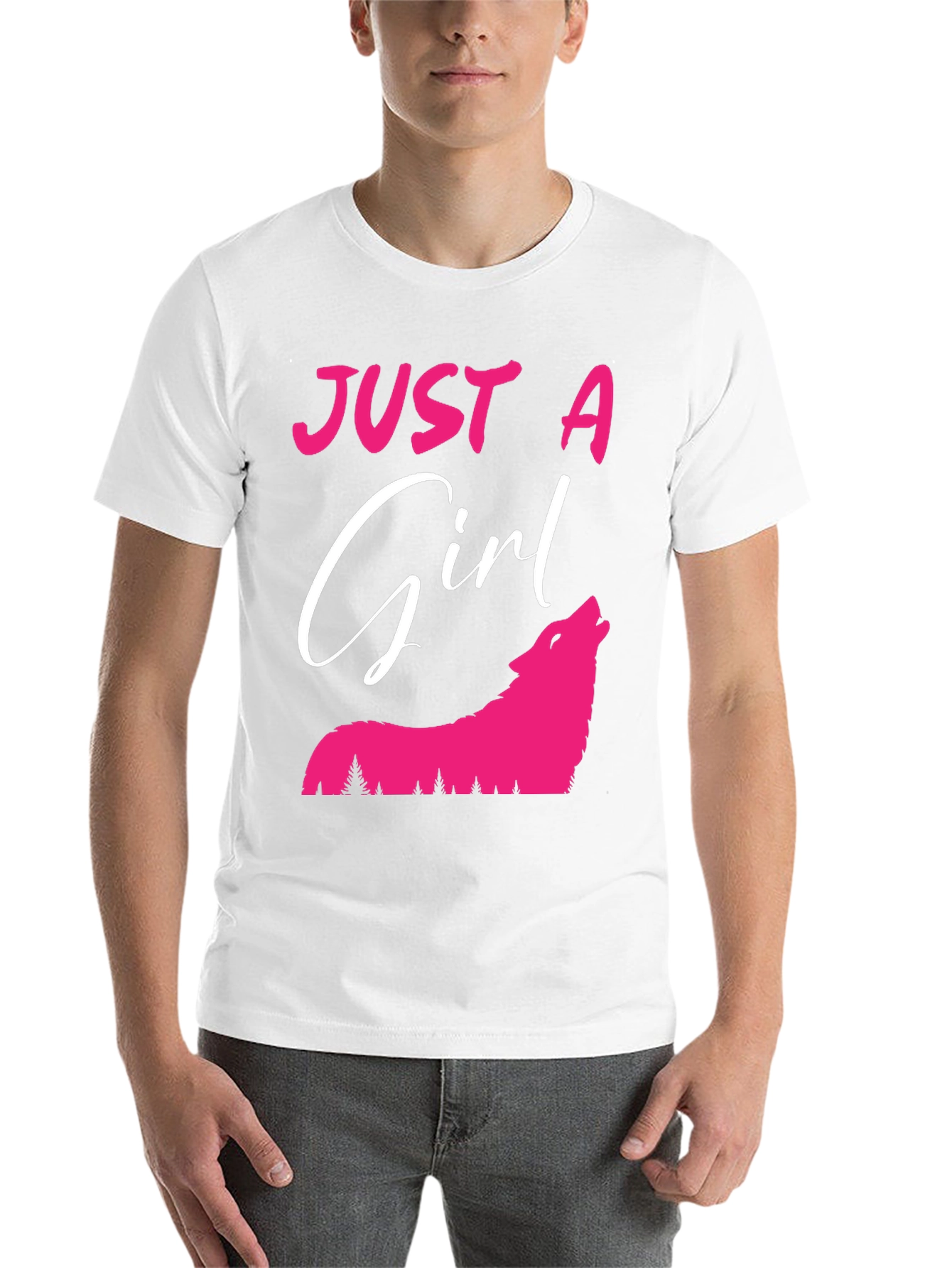 Black Just A Girl Who Loves Wolves T-Shirt view 14