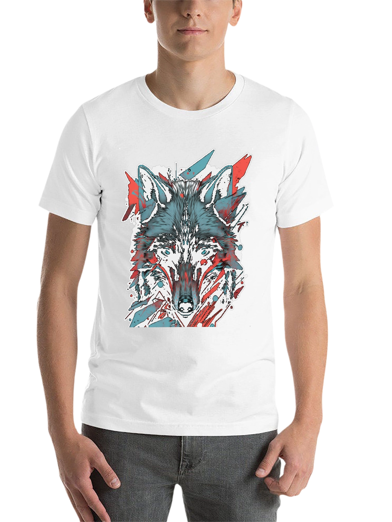Black Wolf Graphic Tee - Cool Animal Print Shirt view 14