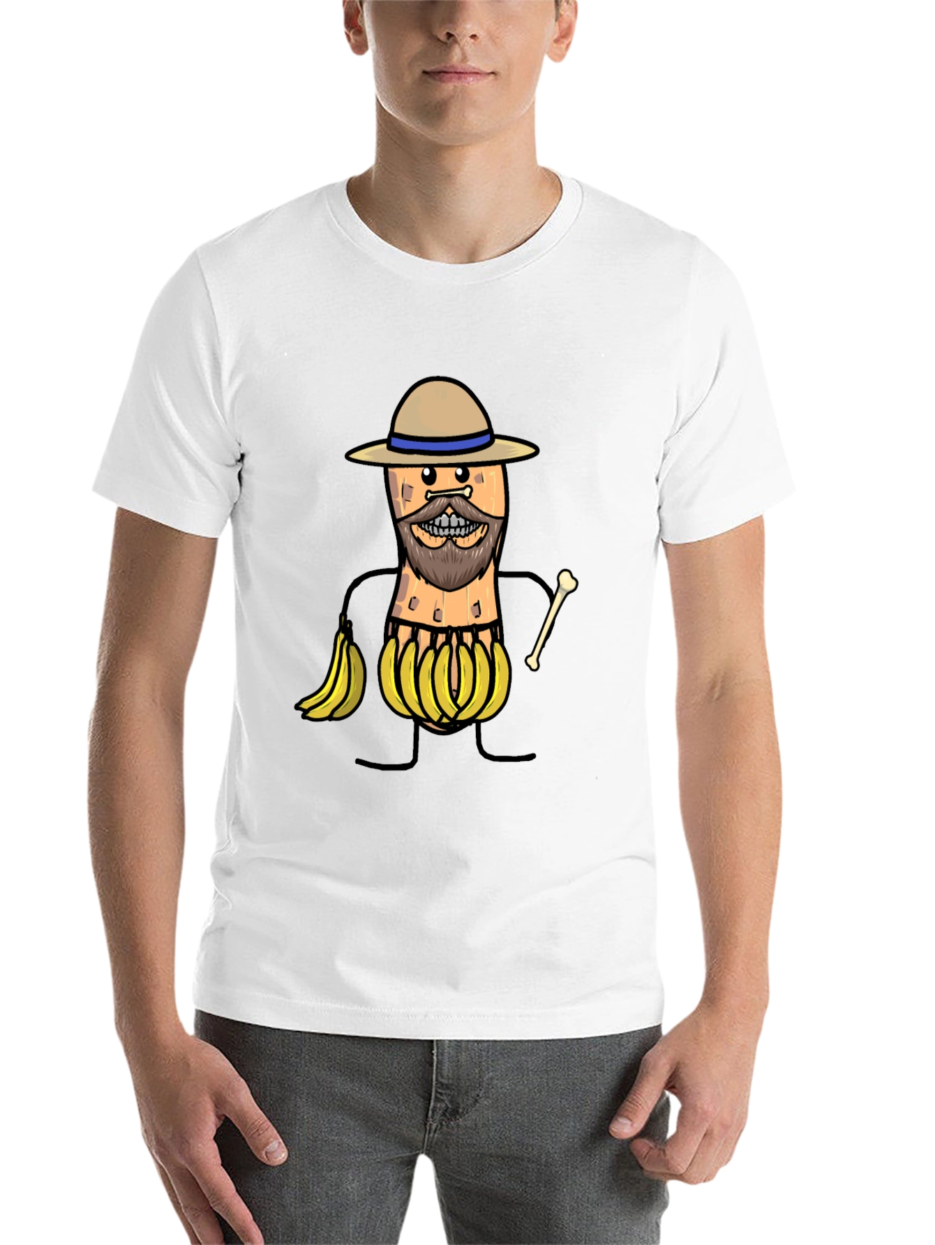 Black Funny Banana Man Graphic T-Shirt view 14