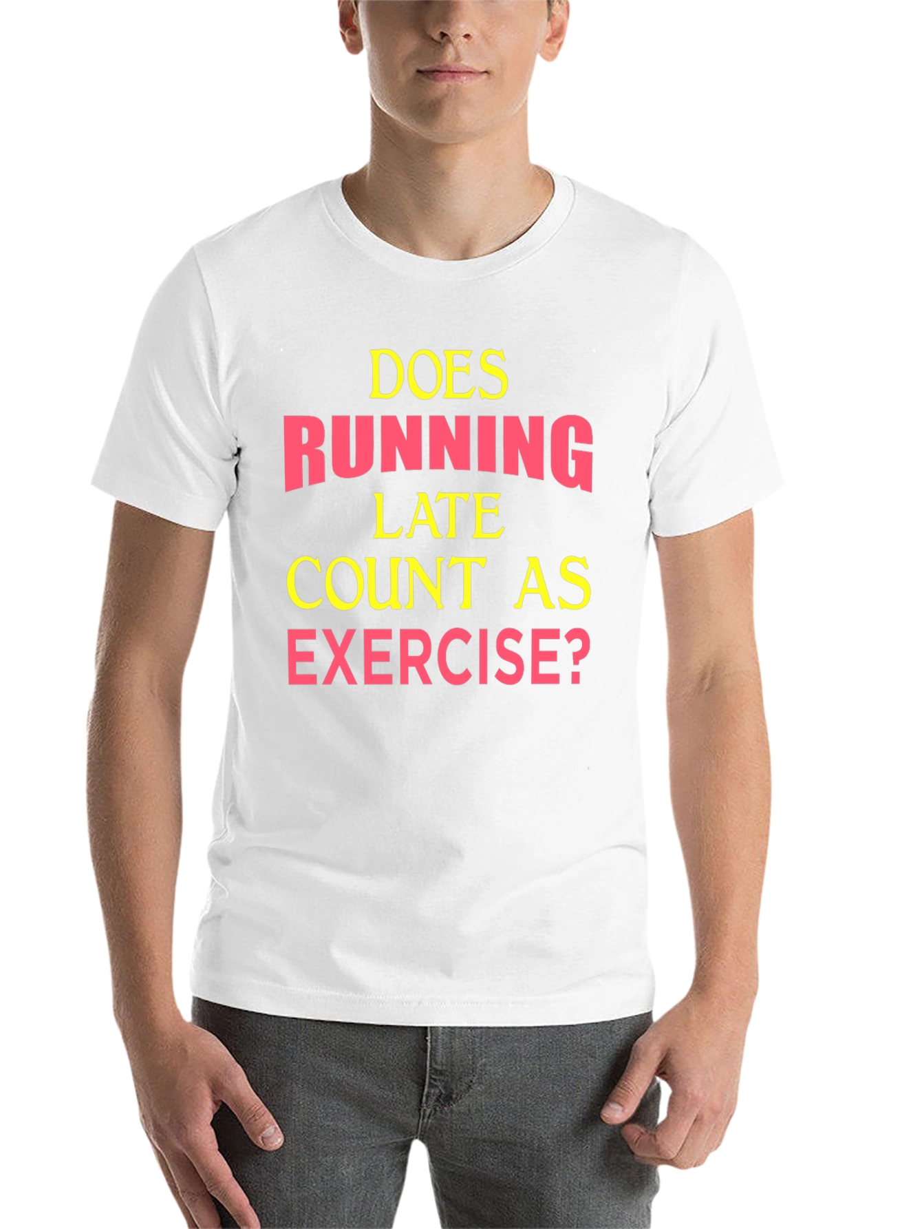 Black Funny Exercise T-Shirt: Running Late? view 14