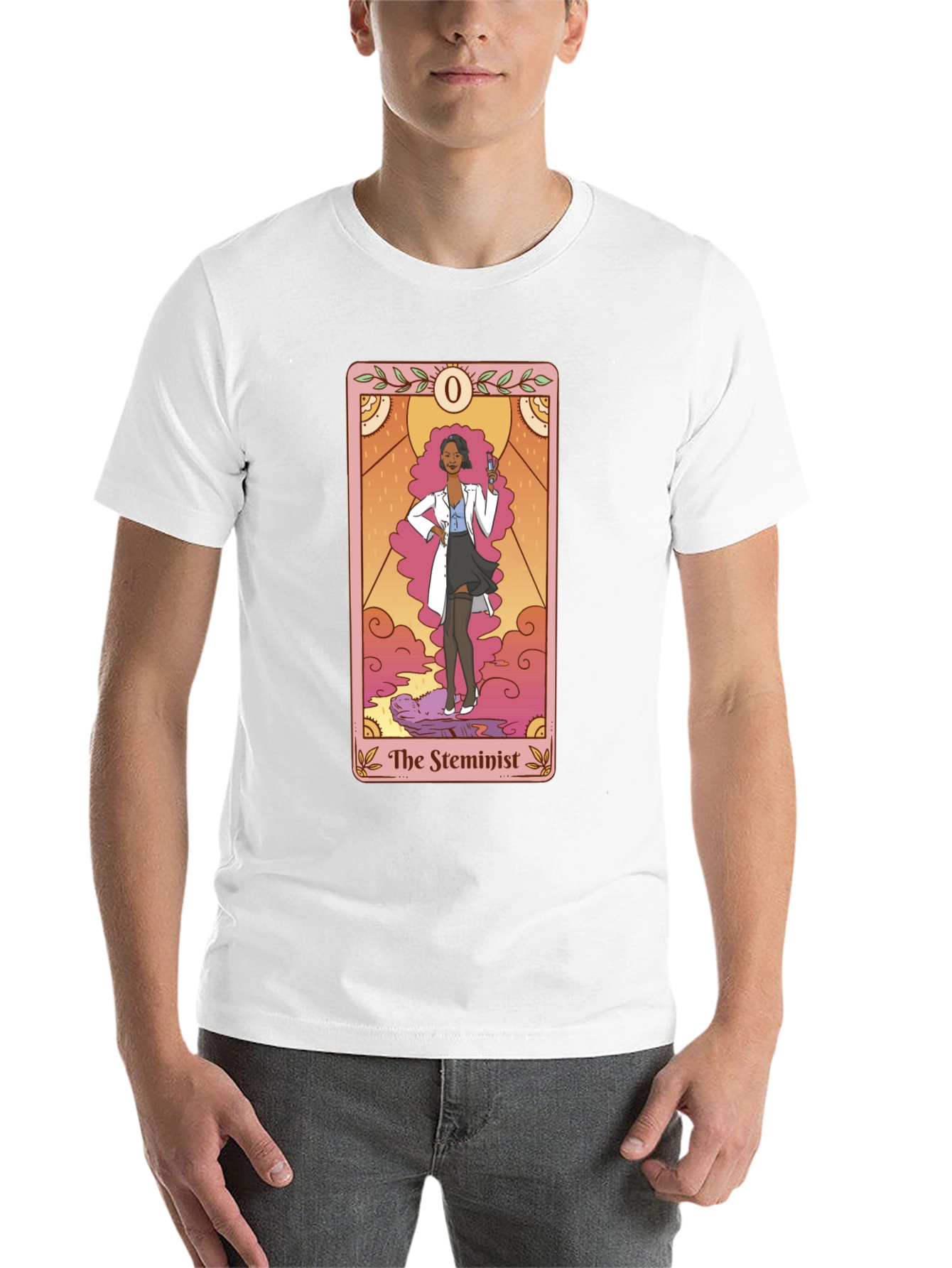 Black The Steminist Tarot Card T-Shirt - Black view 14