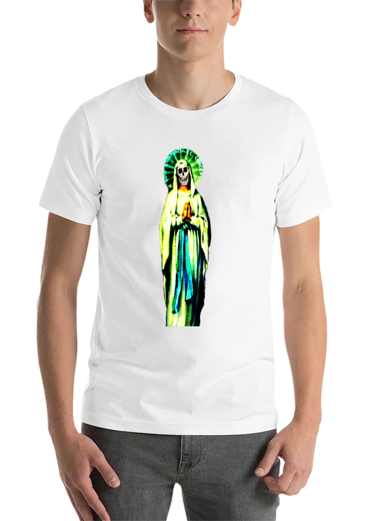 Black Grim Reaper Virgin Mary T-Shirt - Black view 14