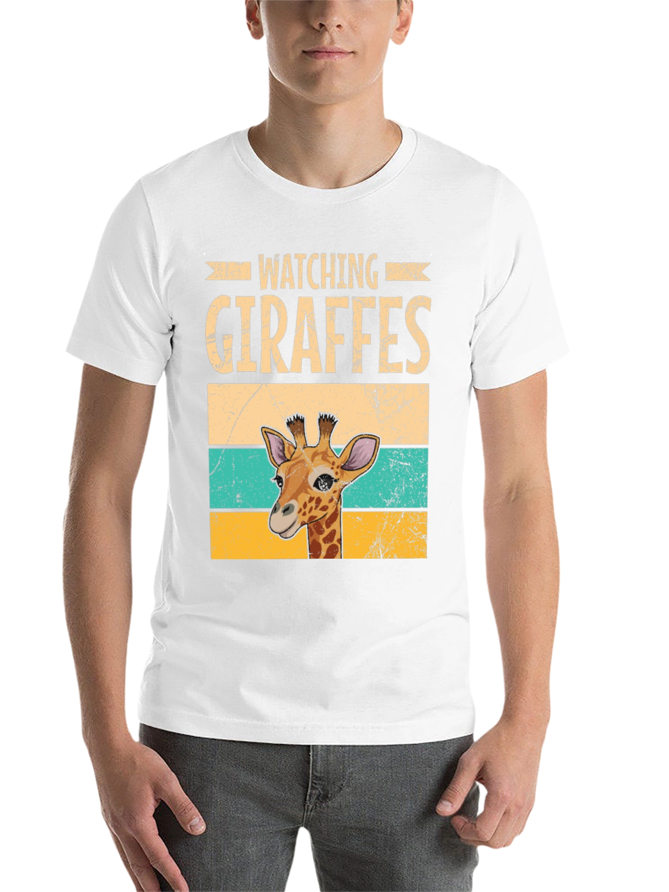 Black Watching Giraffes Graphic Tee - Unisex Soft Cotton T-Shirt view 14