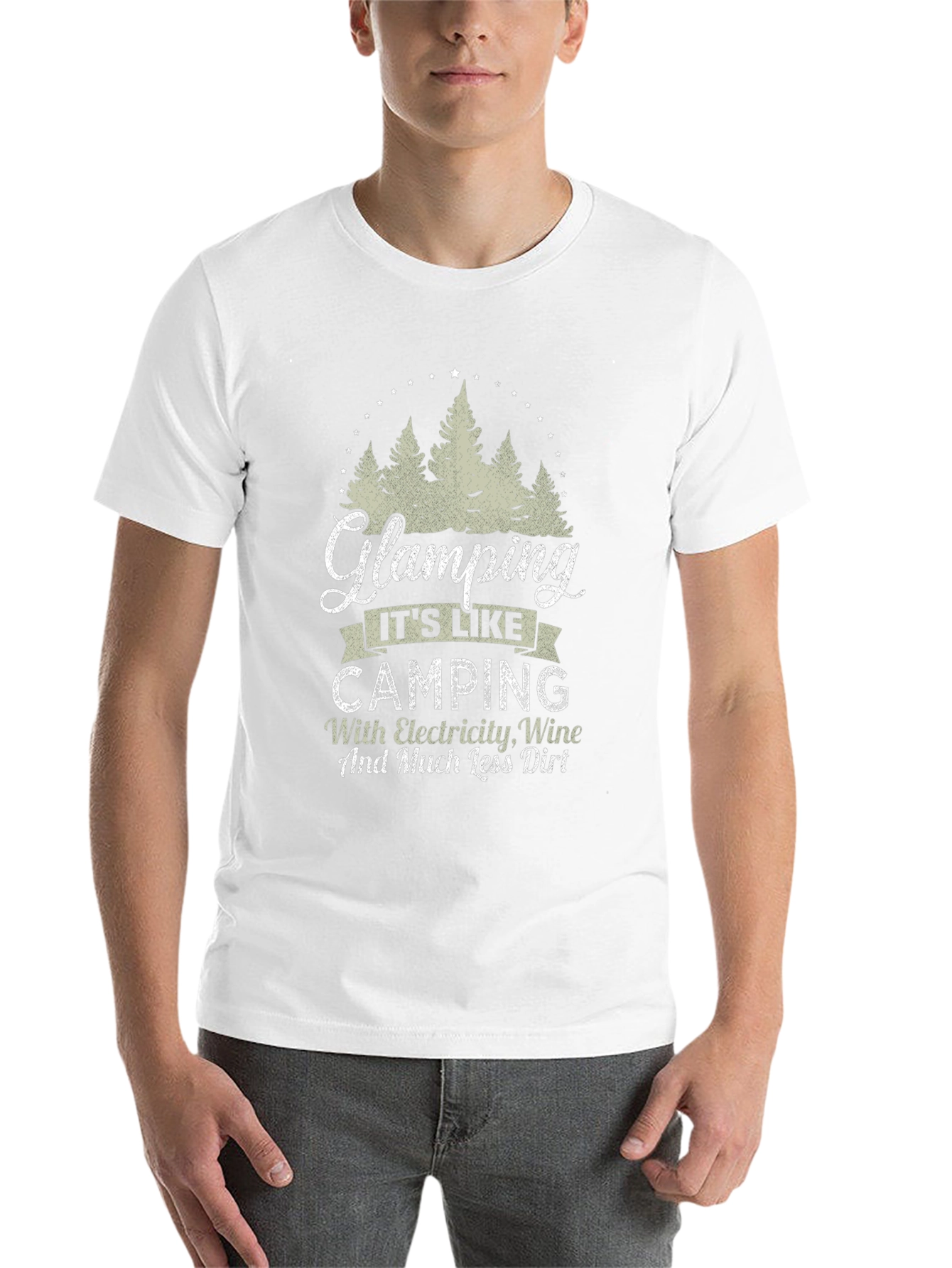 Black Glamping Camping Electricity Wine T-Shirt view 14