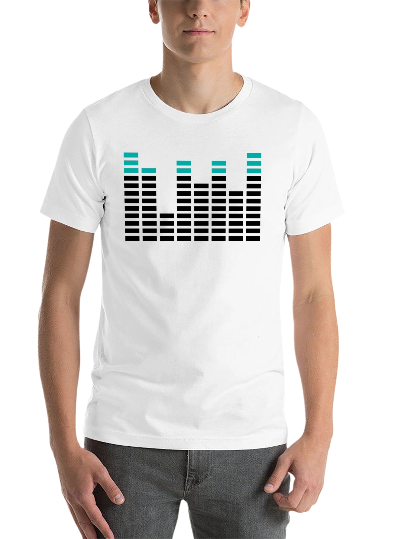 Black Cool Equalizer Graphic Tee - Black Cotton T-Shirt view 14
