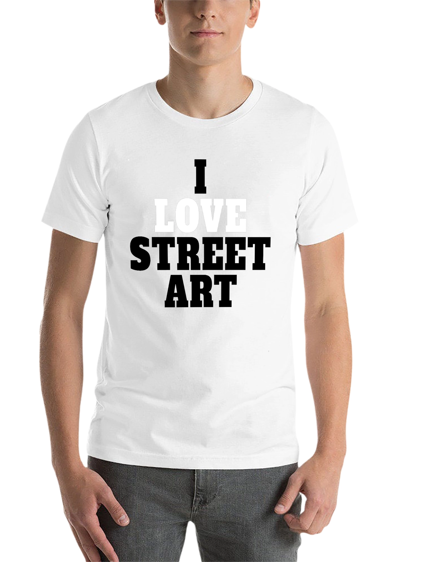 Black I Love Street Art Graphic Tee - Black view 14
