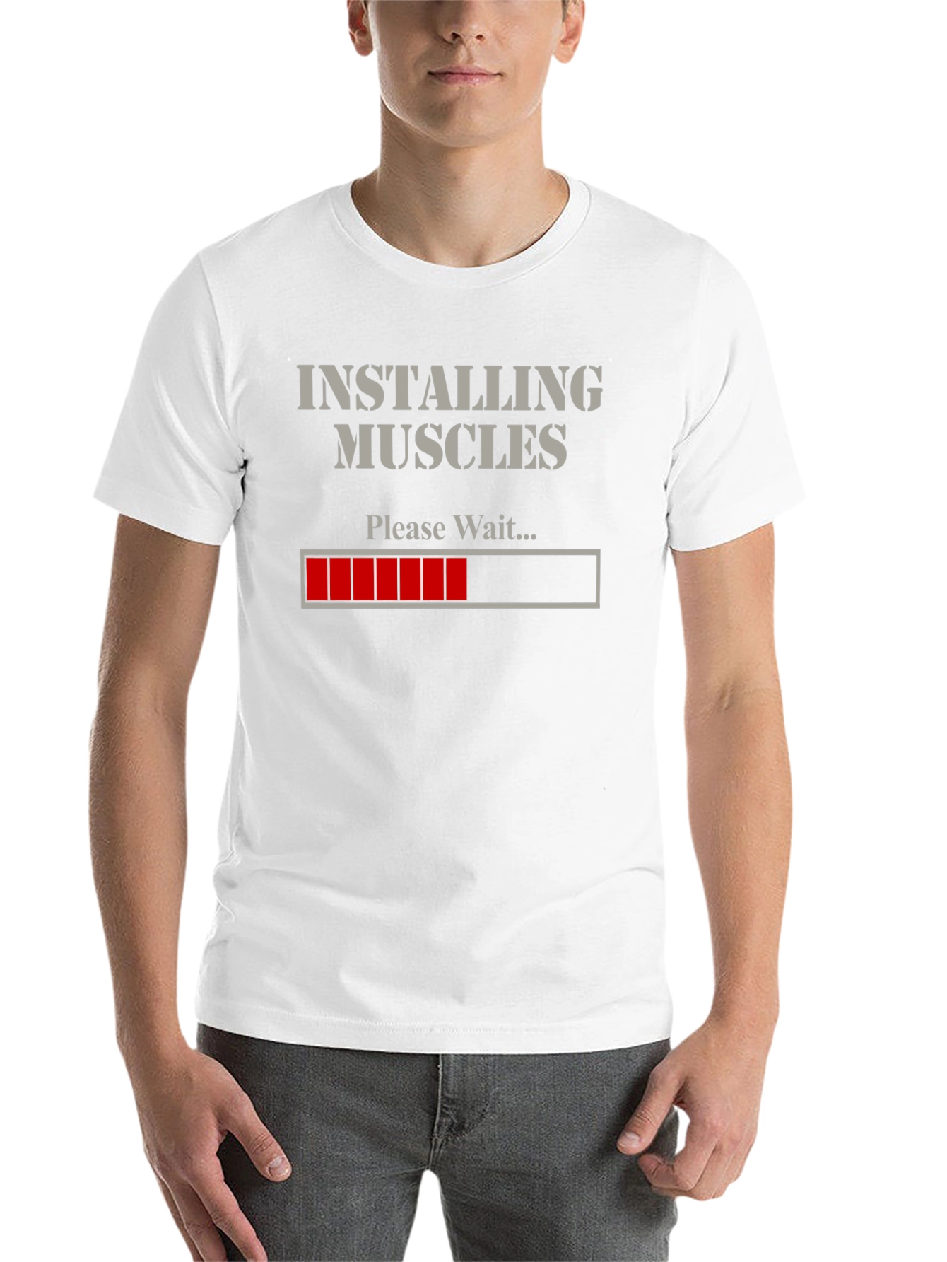 Black Installing Muscles Funny Gym T-Shirt view 14