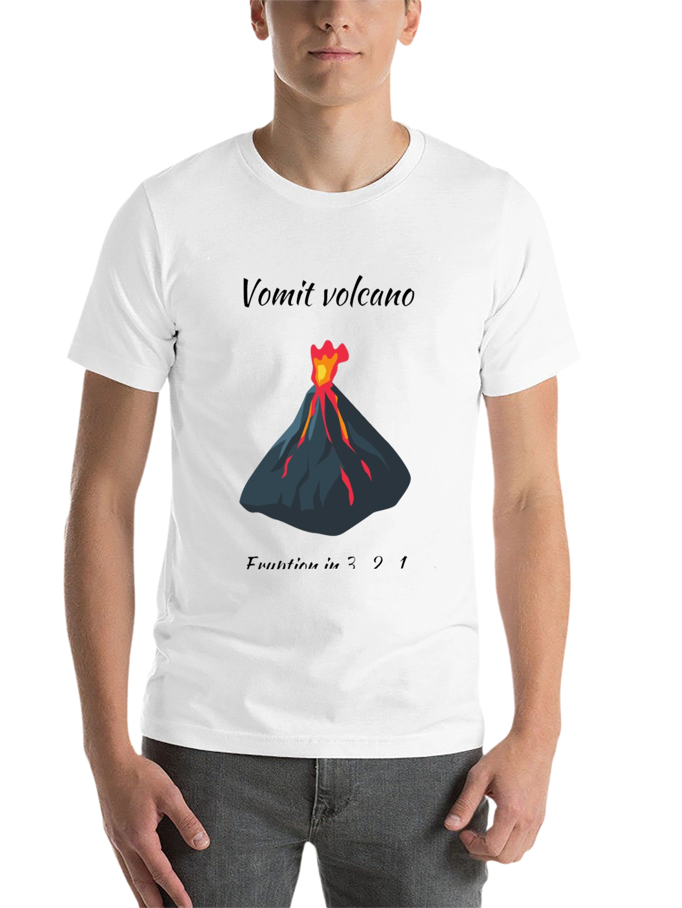 Black Vomit Volcano Eruption Graphic Tee view 14