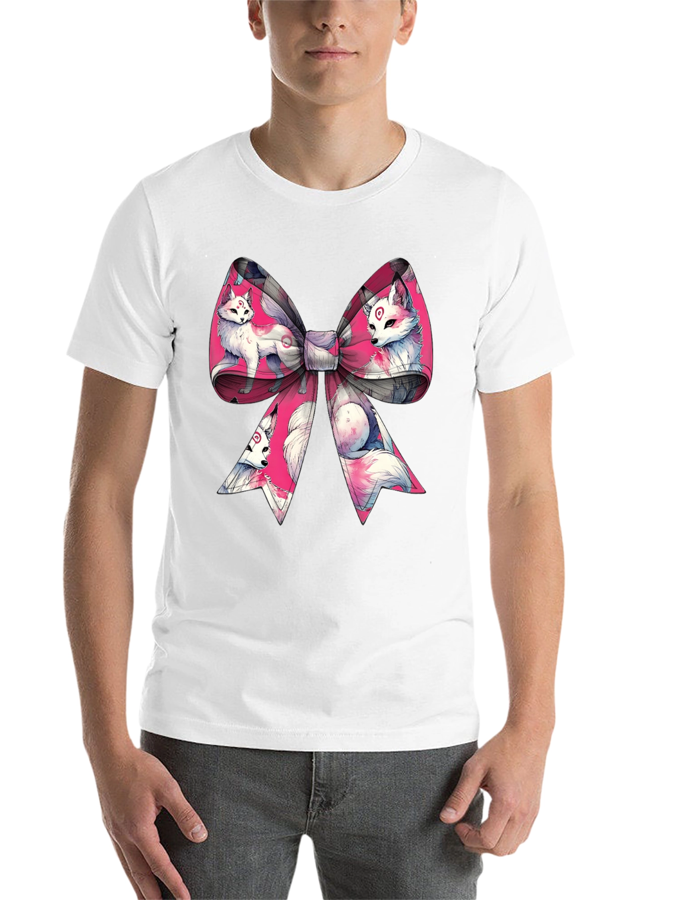Black Fox Bow T-Shirt - Anime Style view 14