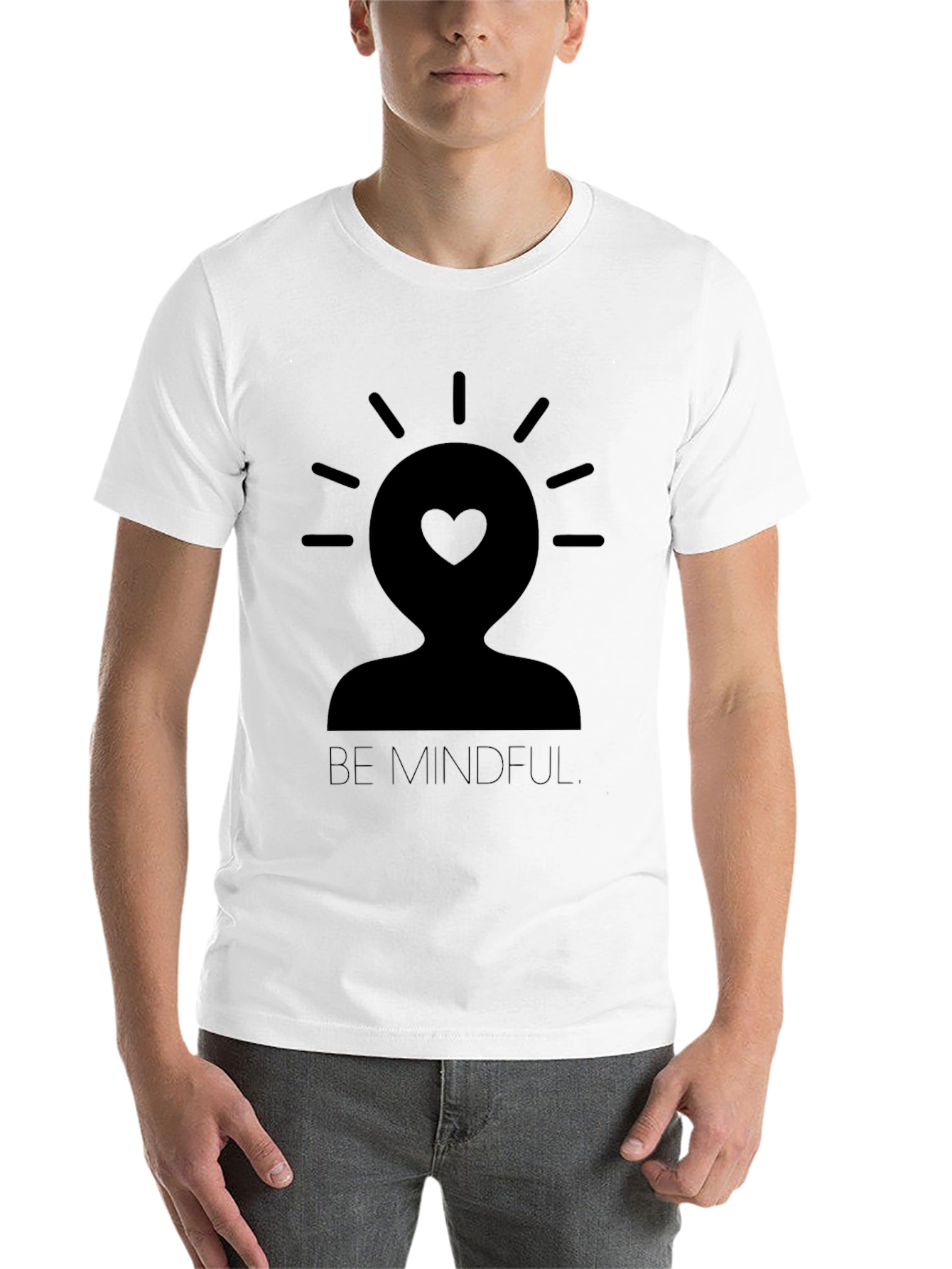 Black Mindful Heart Graphic Tee - Black view 14