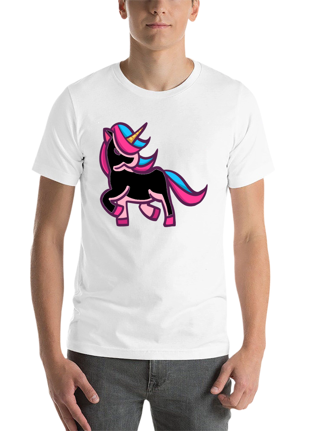 Black Unicorn Graphic Print Black T-Shirt view 14