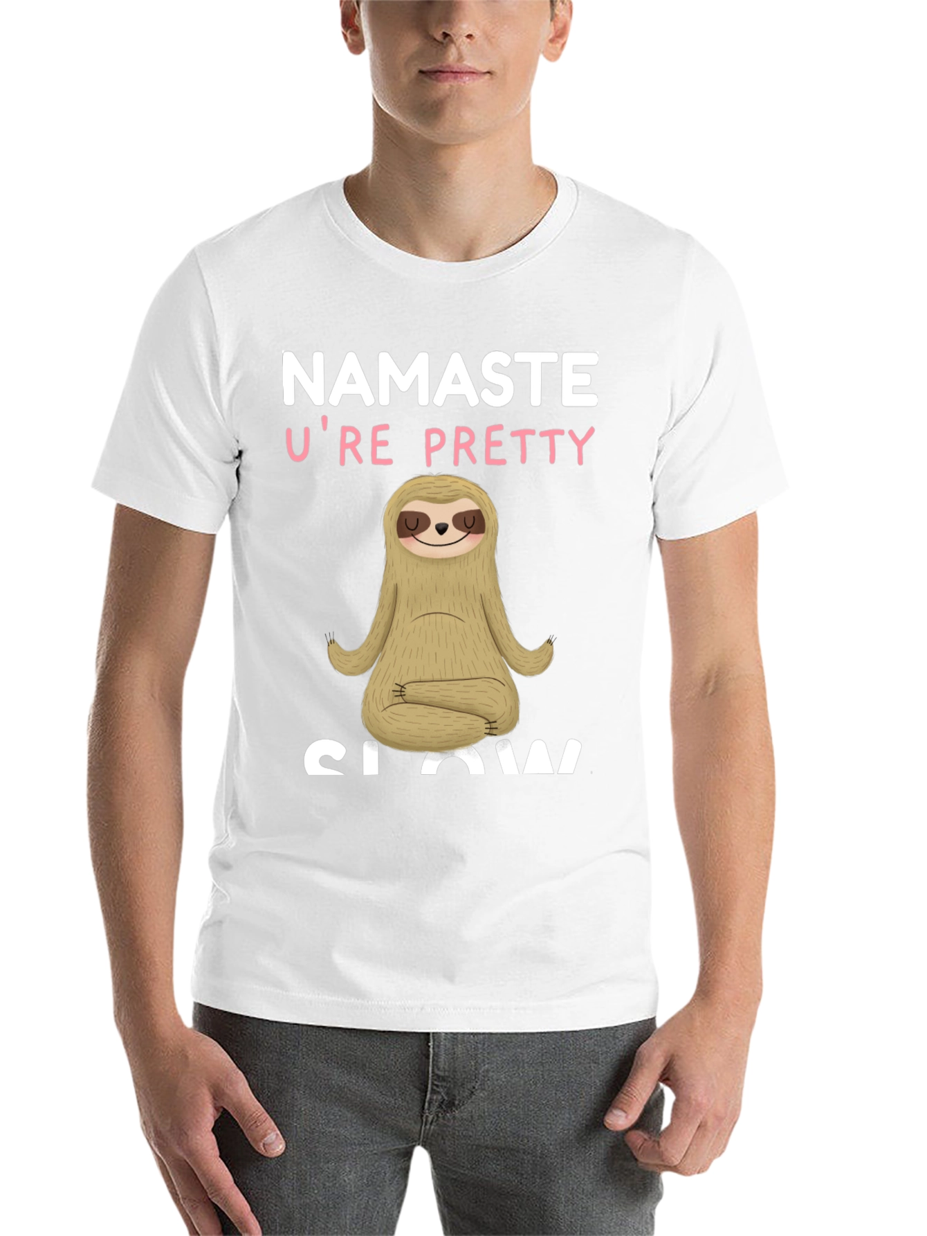 Black Namaste Sloth T-Shirt - Funny Yoga Lazy Animal Tee view 14