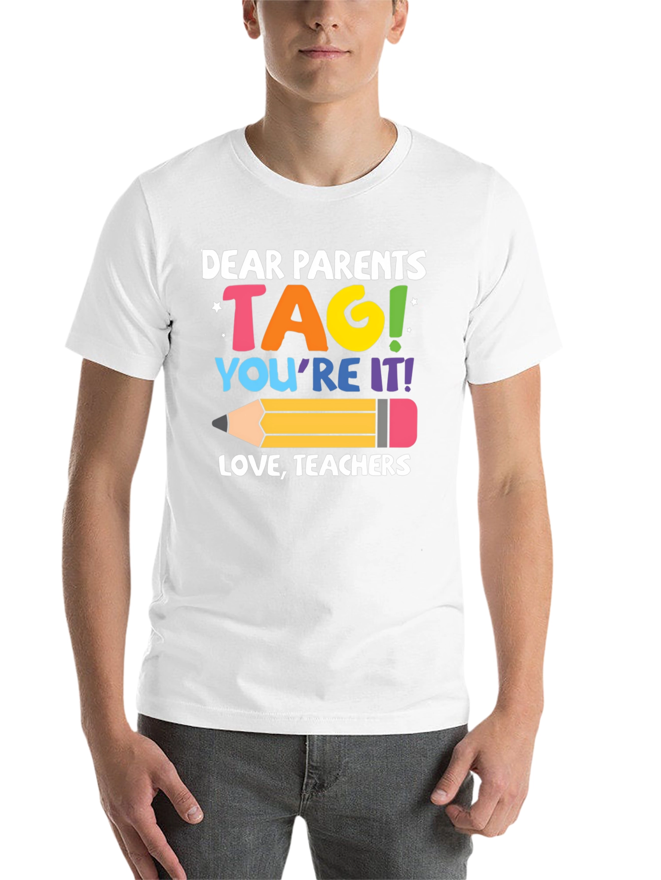 Black Dear Parents TAG Teachers T-Shirt view 14