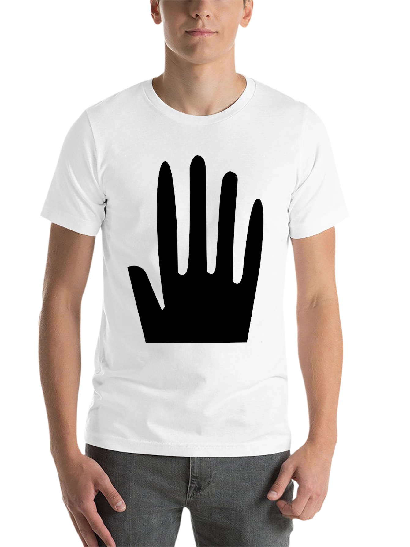 Minimalist Black Hand Print T-Shirt - 14