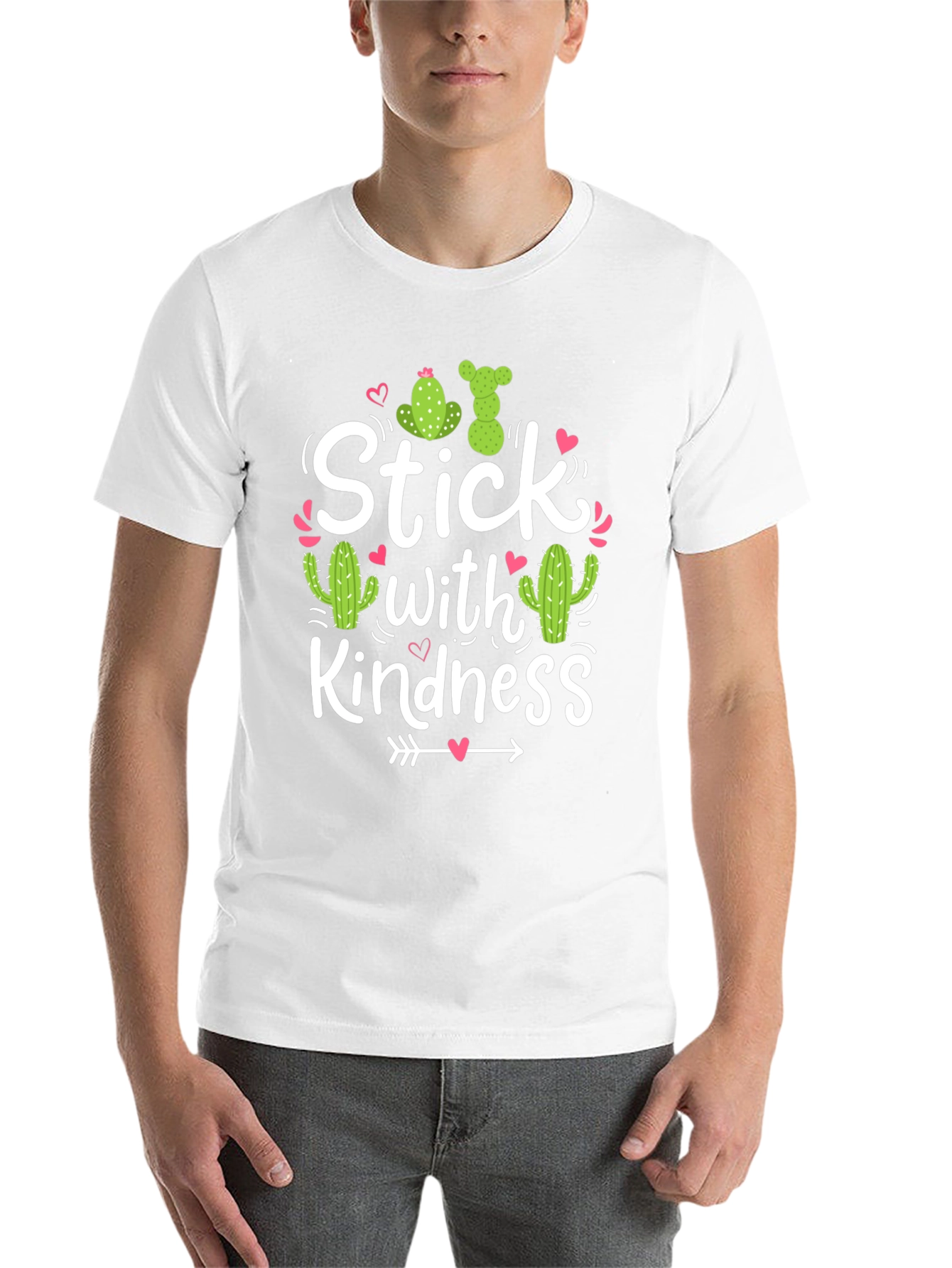 Black Stick With Kindness T-Shirt Cactus Love view 14