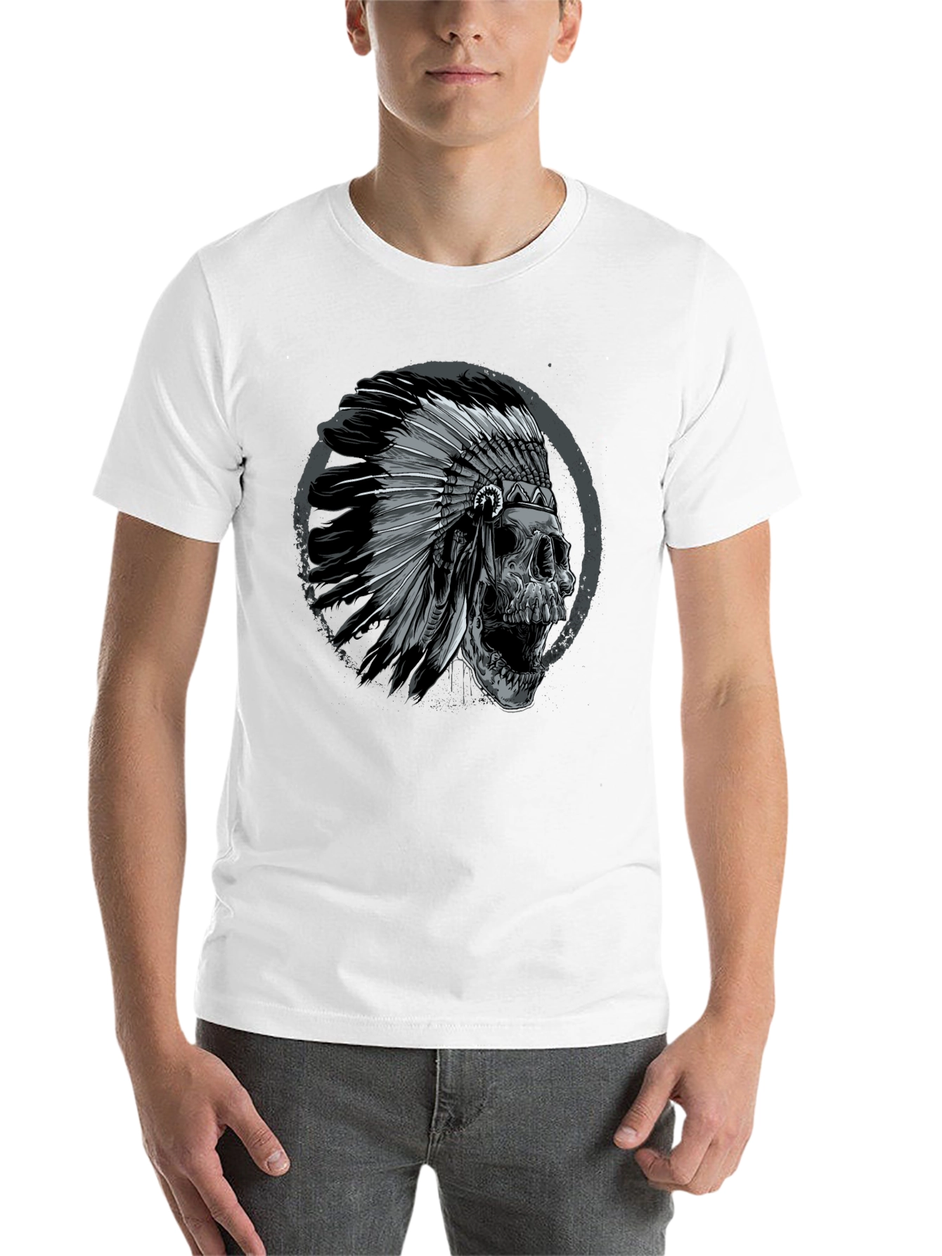 Black Skull Chief T-Shirt - Edgy Graphic Tee for Men view 14