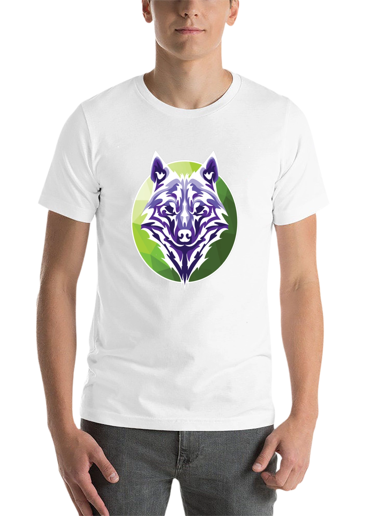 Black Wolf Graphic Tee - Modern Geometric Design view 14