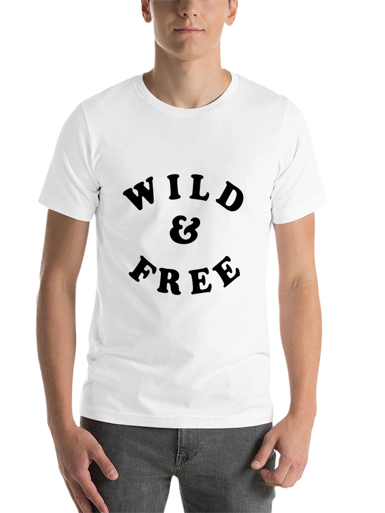 Wild & Free Graphic Tee - Black Cotton T-Shirt - 14