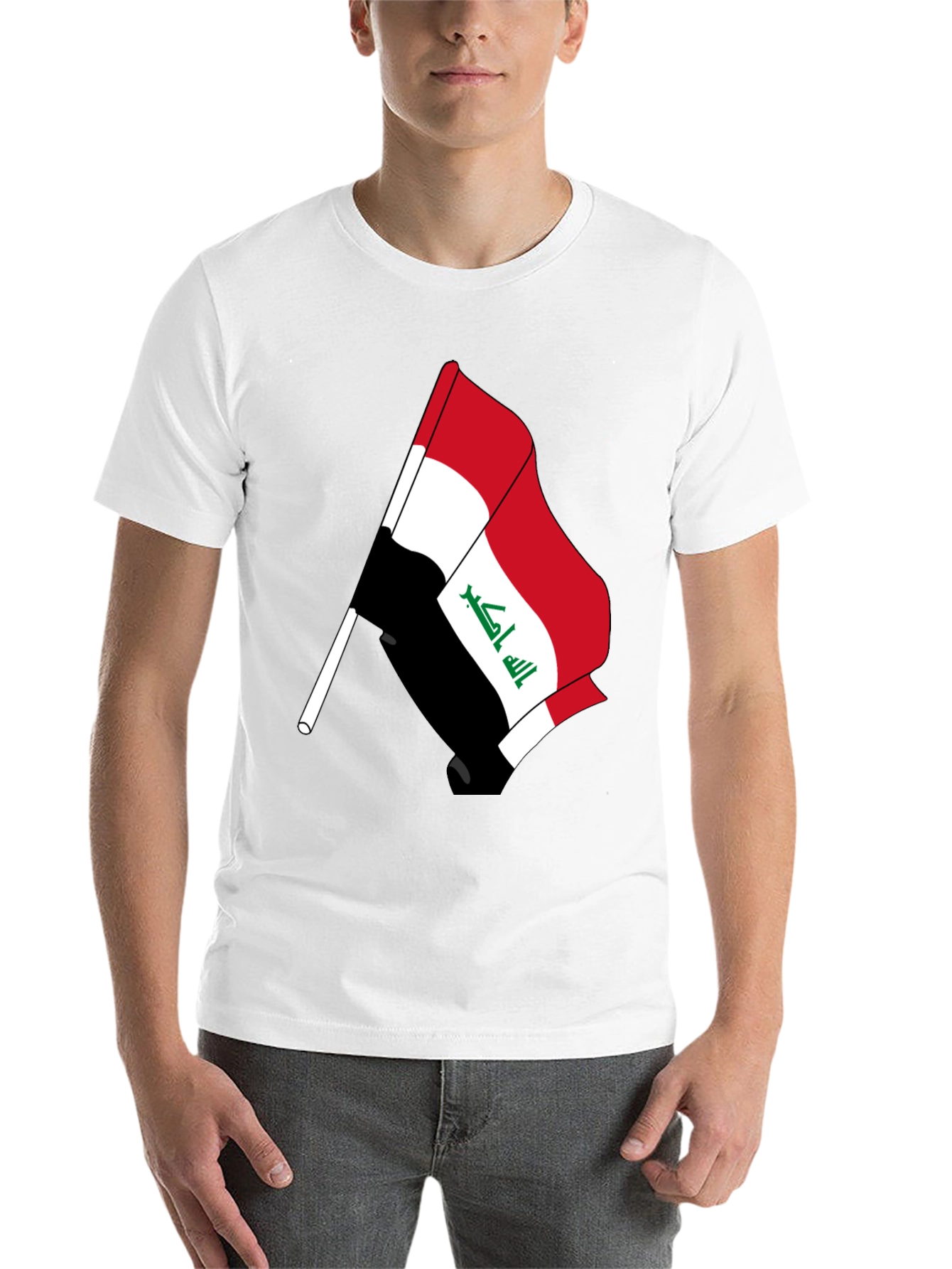 Black Iraq Flag T-Shirt - Patriotic Pride view 14