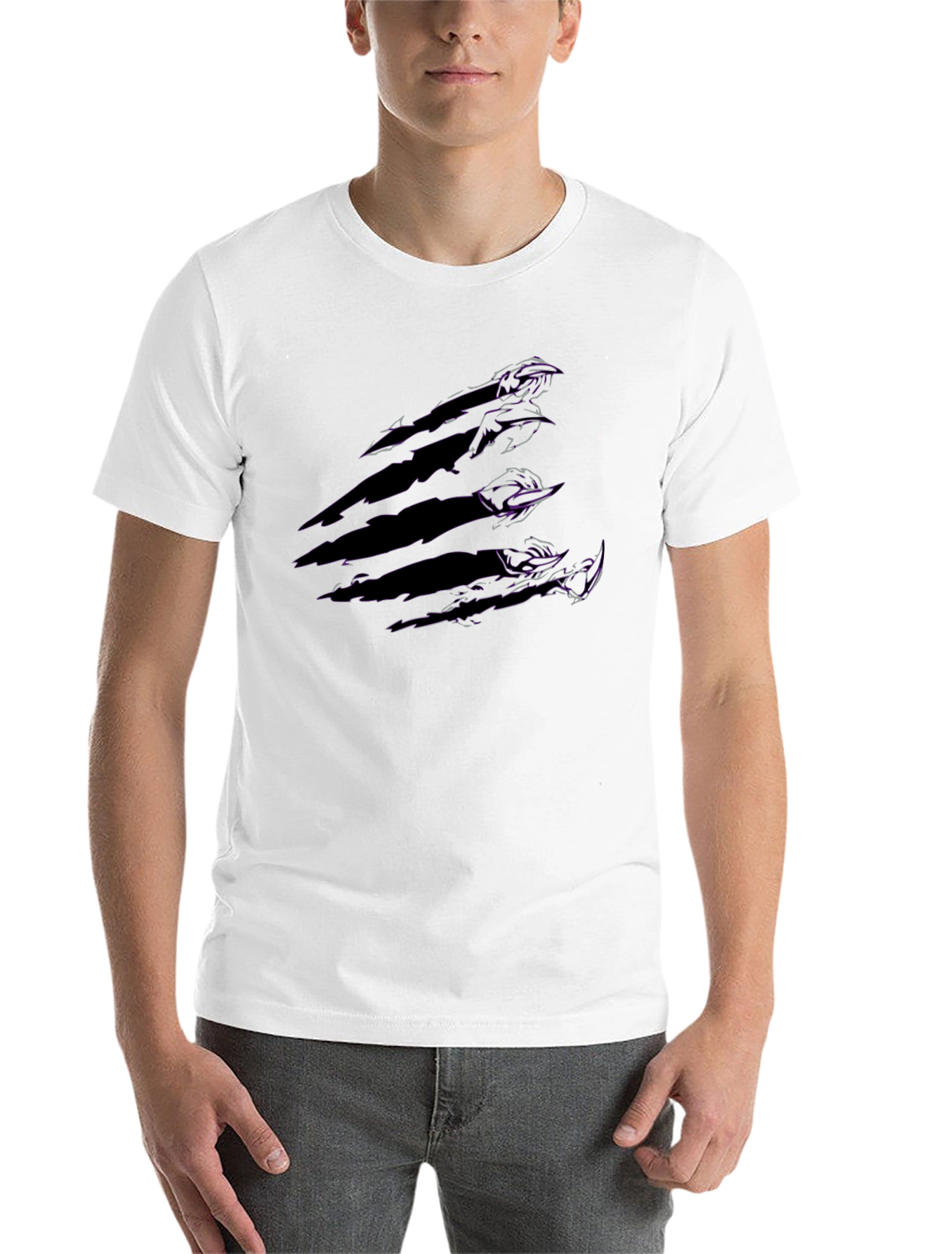 Black Claw Mark T-Shirt - Edgy Graphic Tee for Men view 14