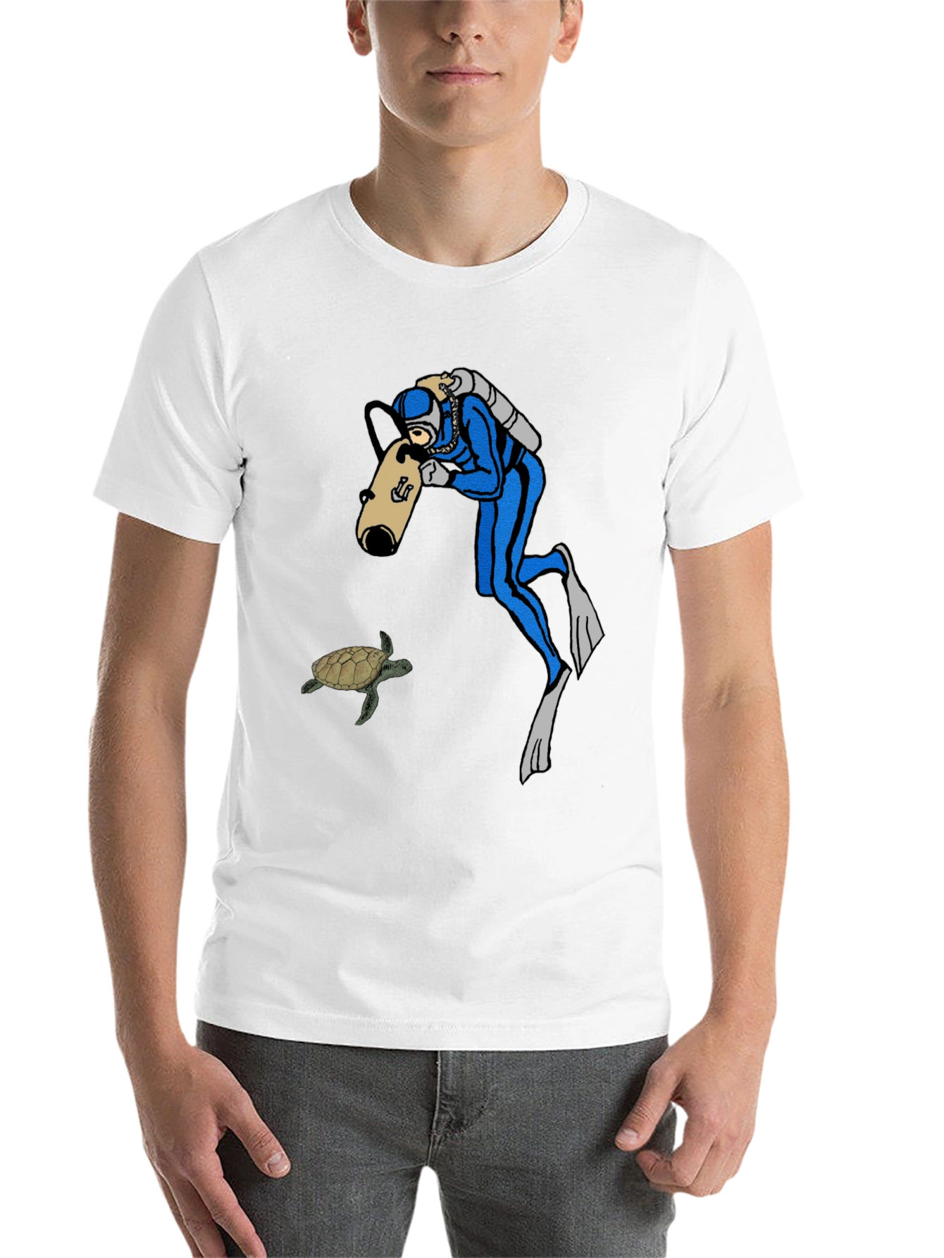 Black Diver & Turtle Black T-Shirt view 14