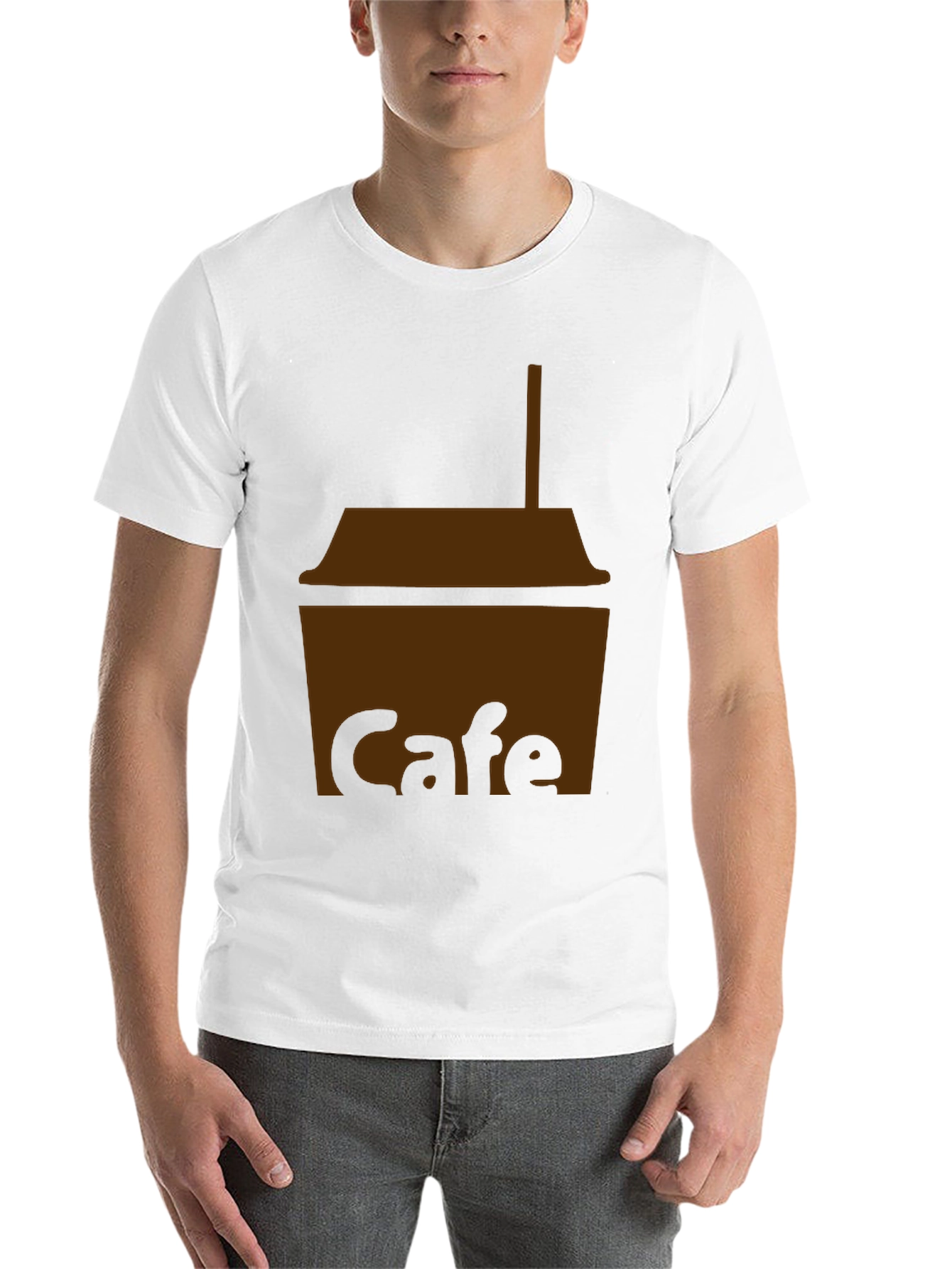 Cafe T-Shirt - Black Cotton Blend Graphic Tee - 14