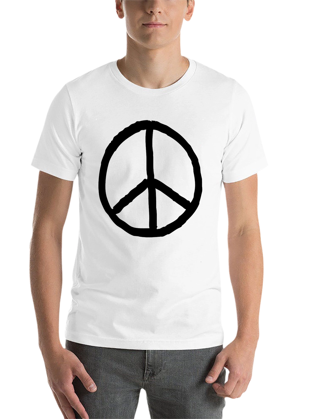 Black Peace Sign Graphic Tee - Classic Black T-Shirt view 14