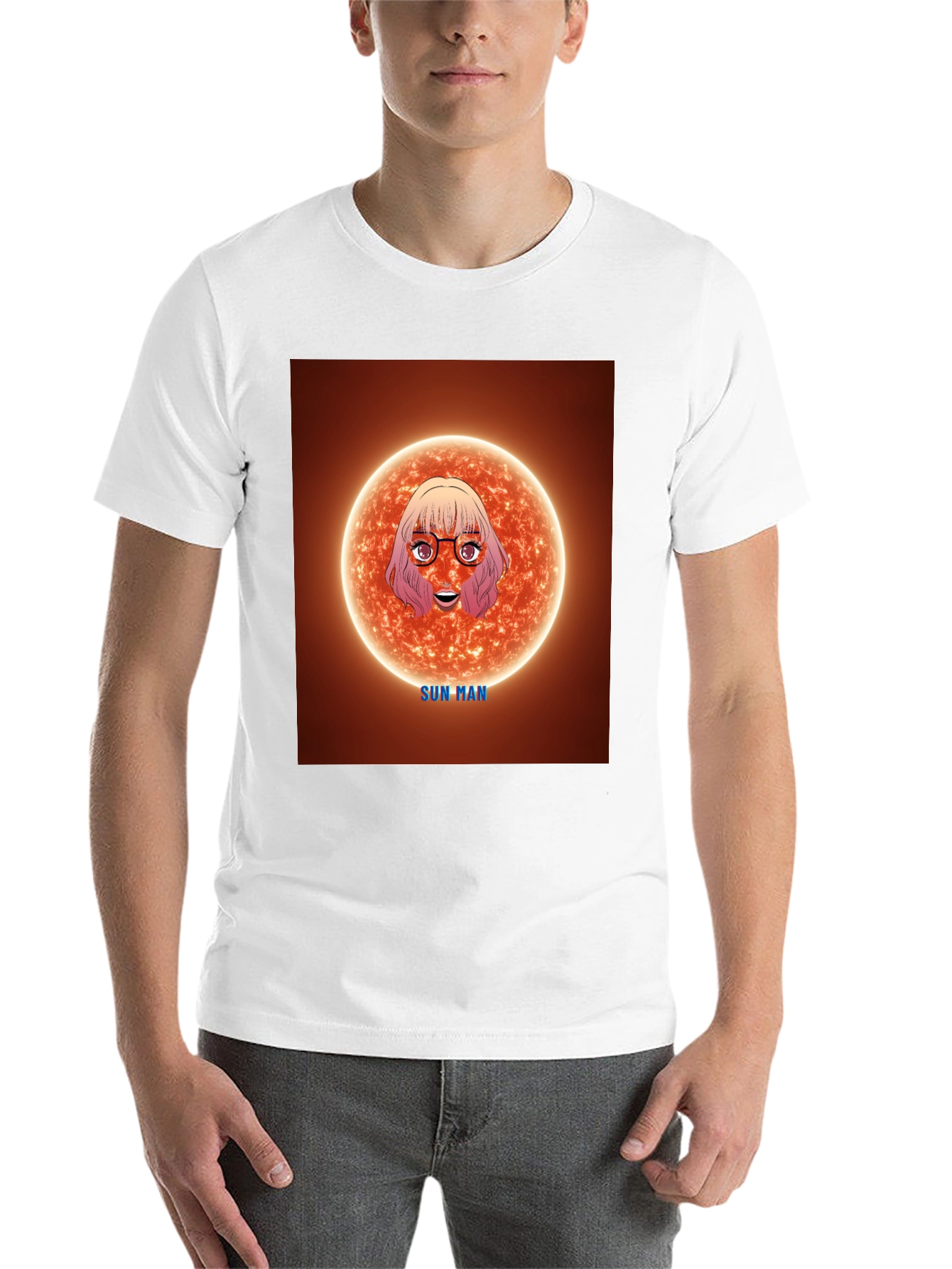 Black Sun Man Graphic Tee - Unique Cartoon Design view 14