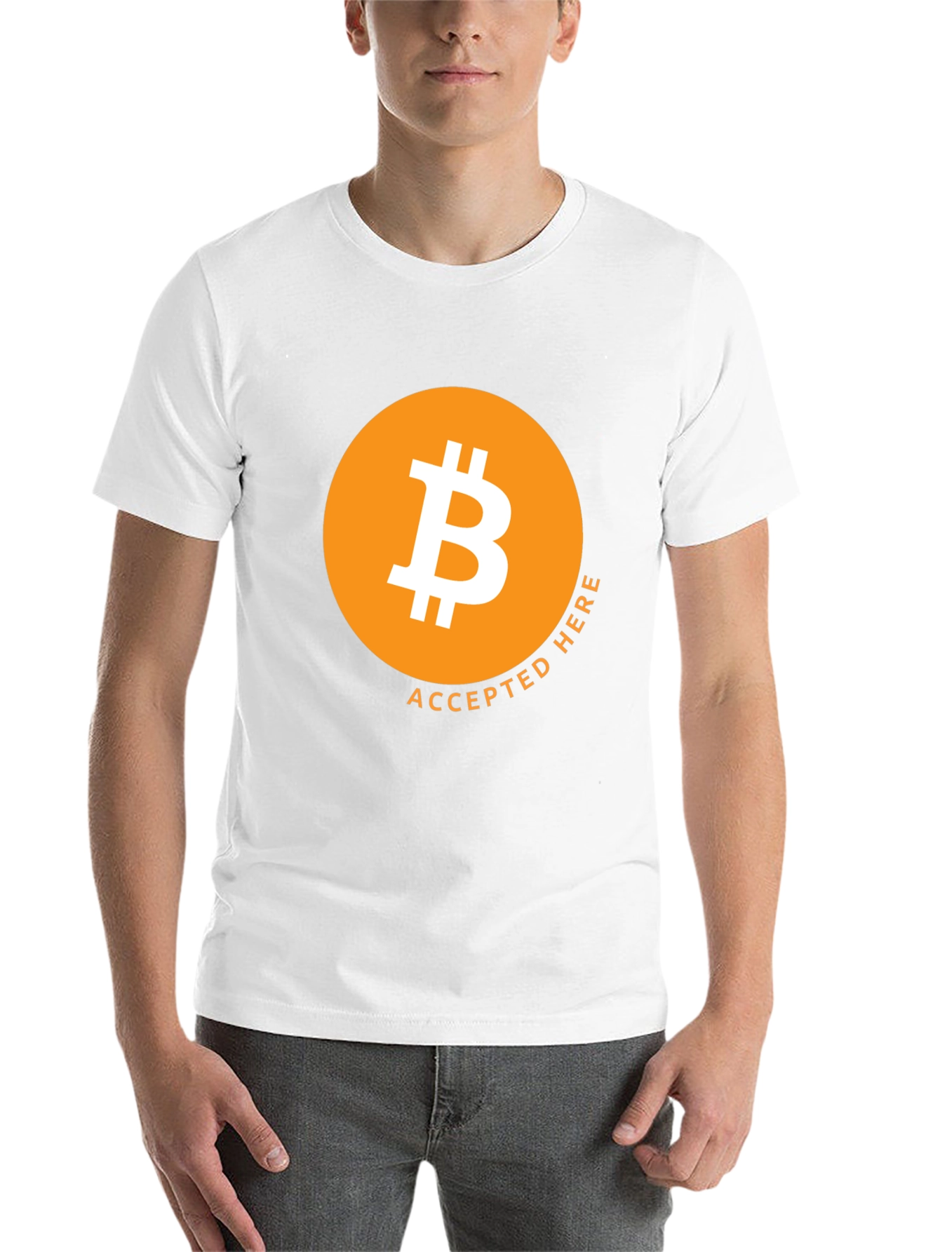 Black Bitcoin Accepted Here T-Shirt view 14