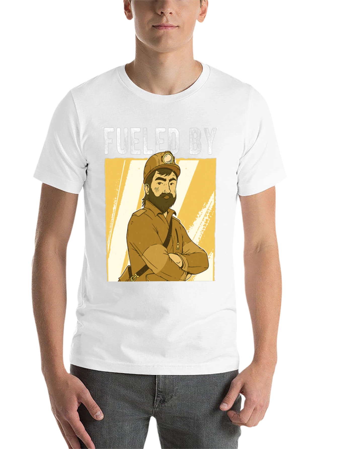 Black Fueled By Miner Cartoon Black T-Shirt view 14