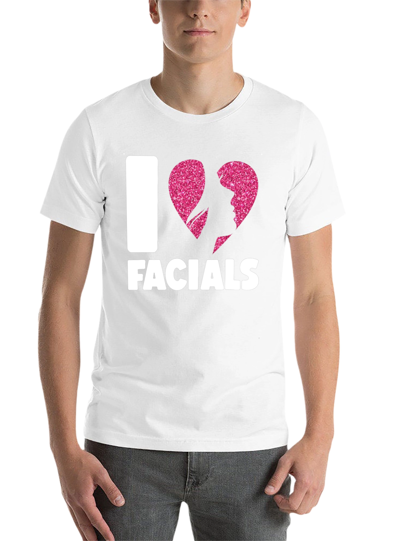 Black I Heart Facials T-Shirt Funny Graphic Tee view 14