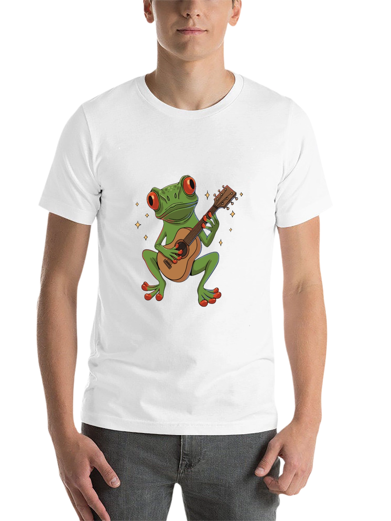 Black Frog Guitarist Graphic Tee - Unique Music Lover Shirt view 14