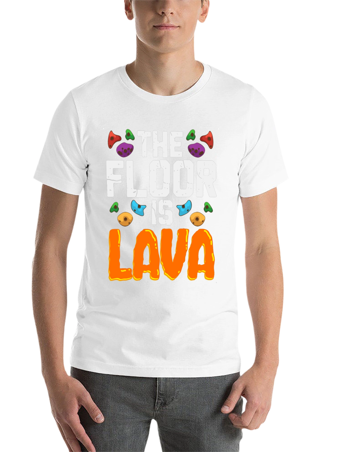 Black The Floor Is Lava T-Shirt view 14