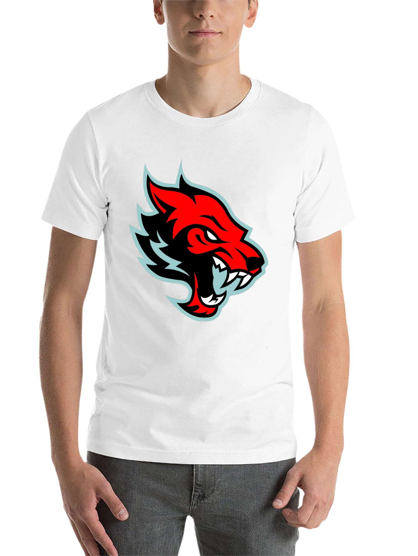 Black Red Wolf Graphic Tee - Cool Black T-Shirt view 14