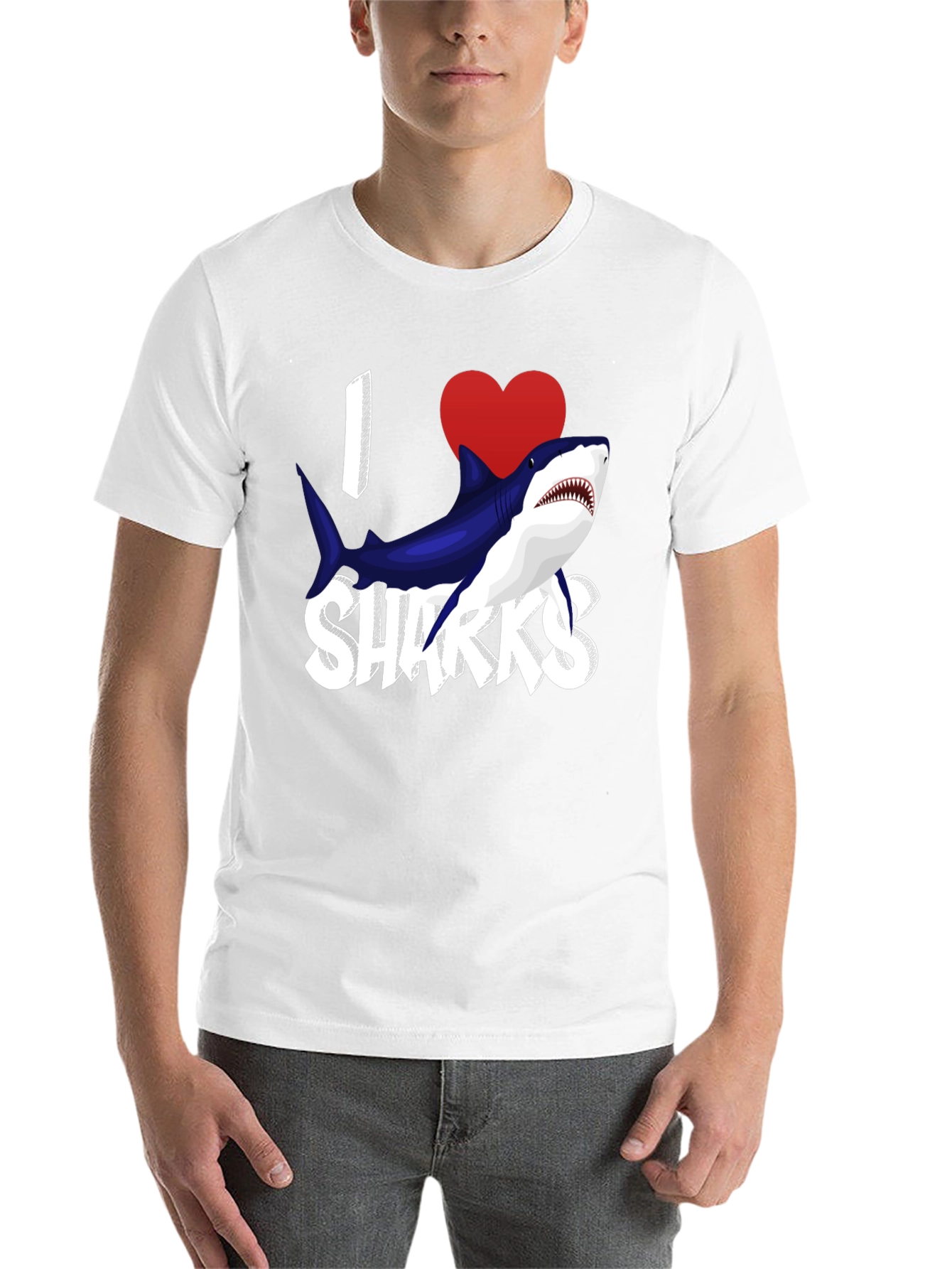 Black I Heart Sharks Graphic T-Shirt - Black view 14