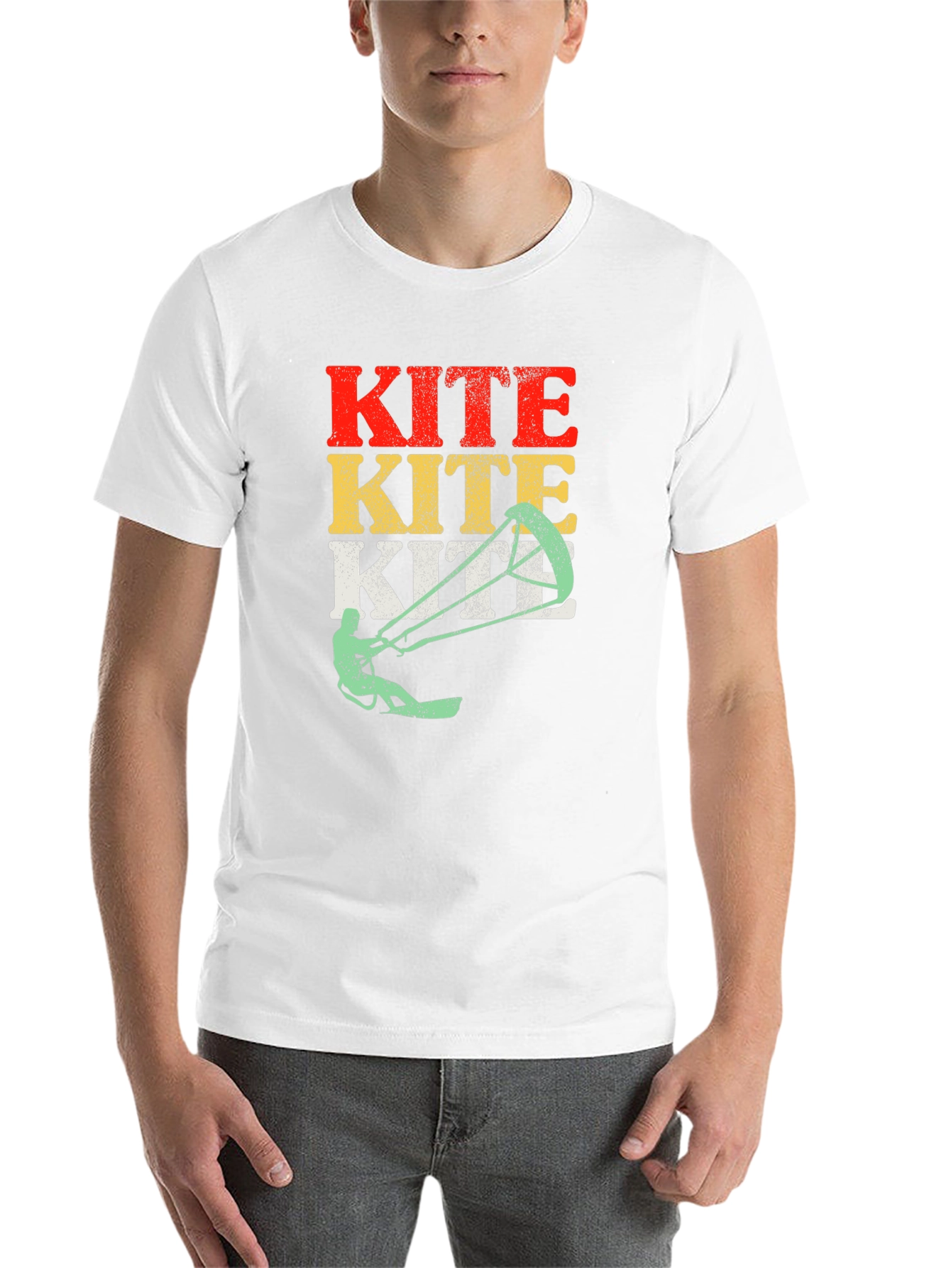 Black Kiteboarding T-Shirt - Vintage Style Kitesurfing Tee view 14