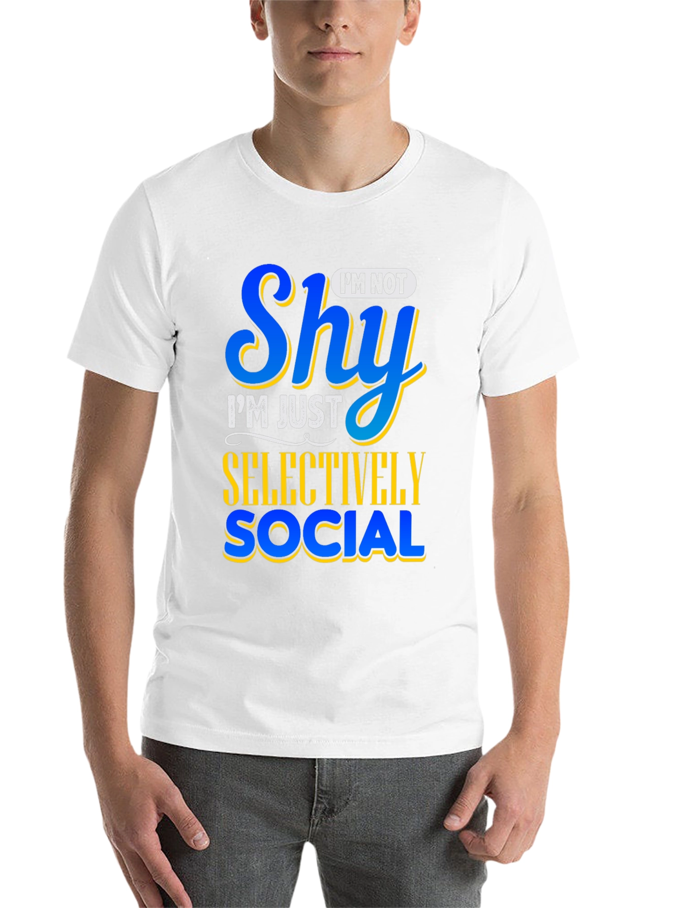 Black I'm Not Shy T-Shirt - Selectively Social Tee view 14