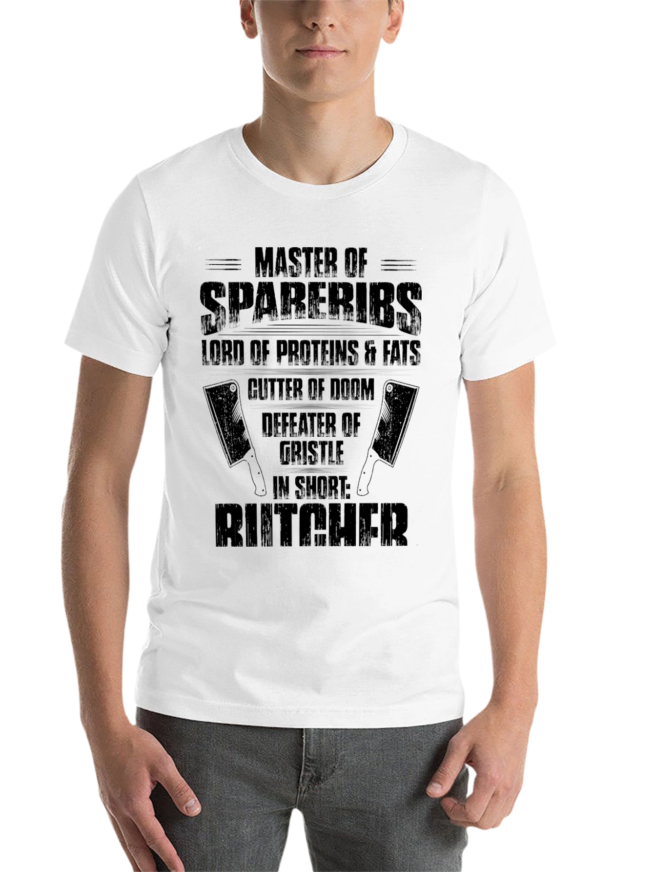 Black Master Butcher T-Shirt: Ribs, Proteins, and Gristle Slayer view 14