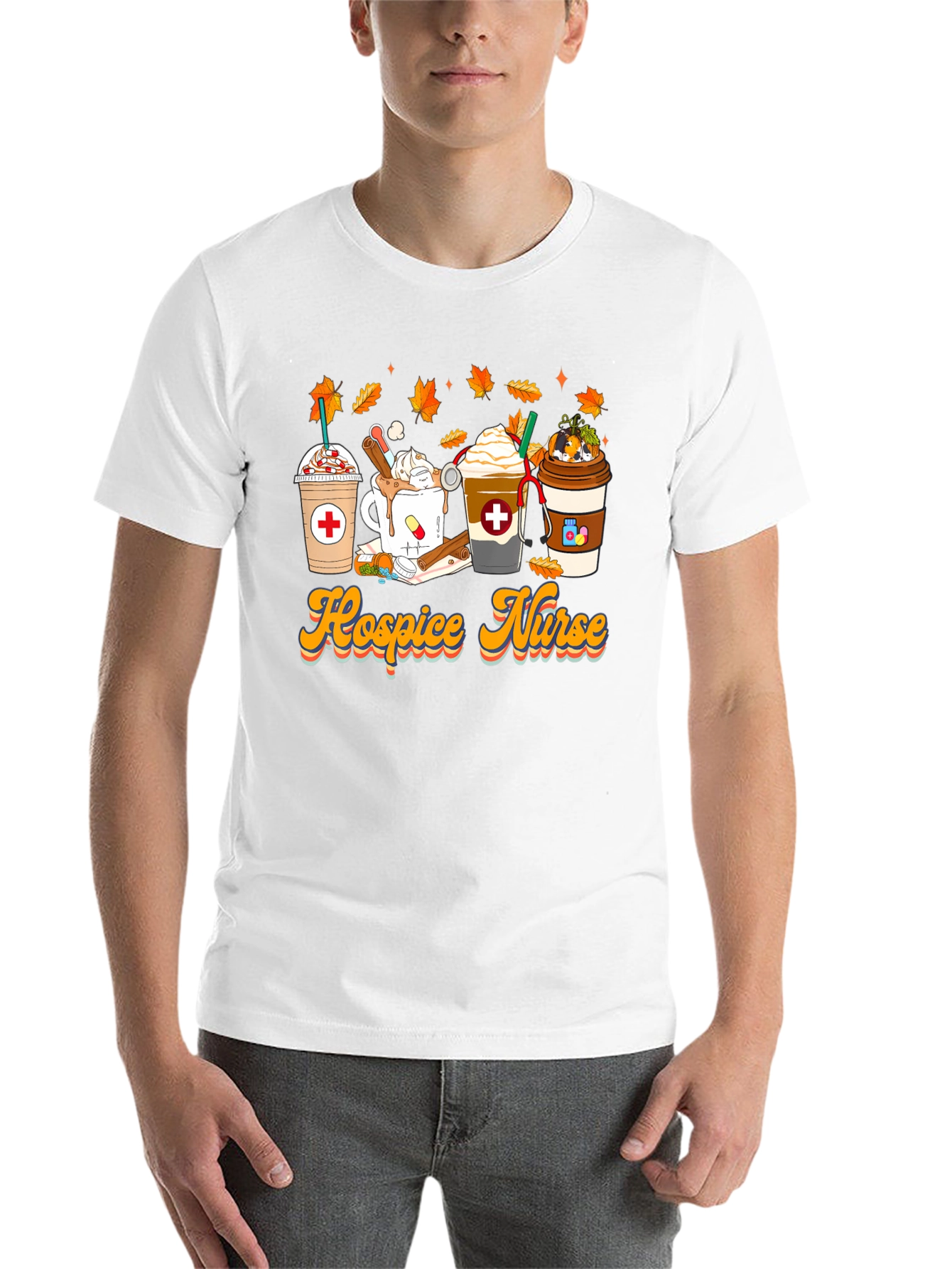 Black Hospice Nurse Fall Coffee T-Shirt view 14