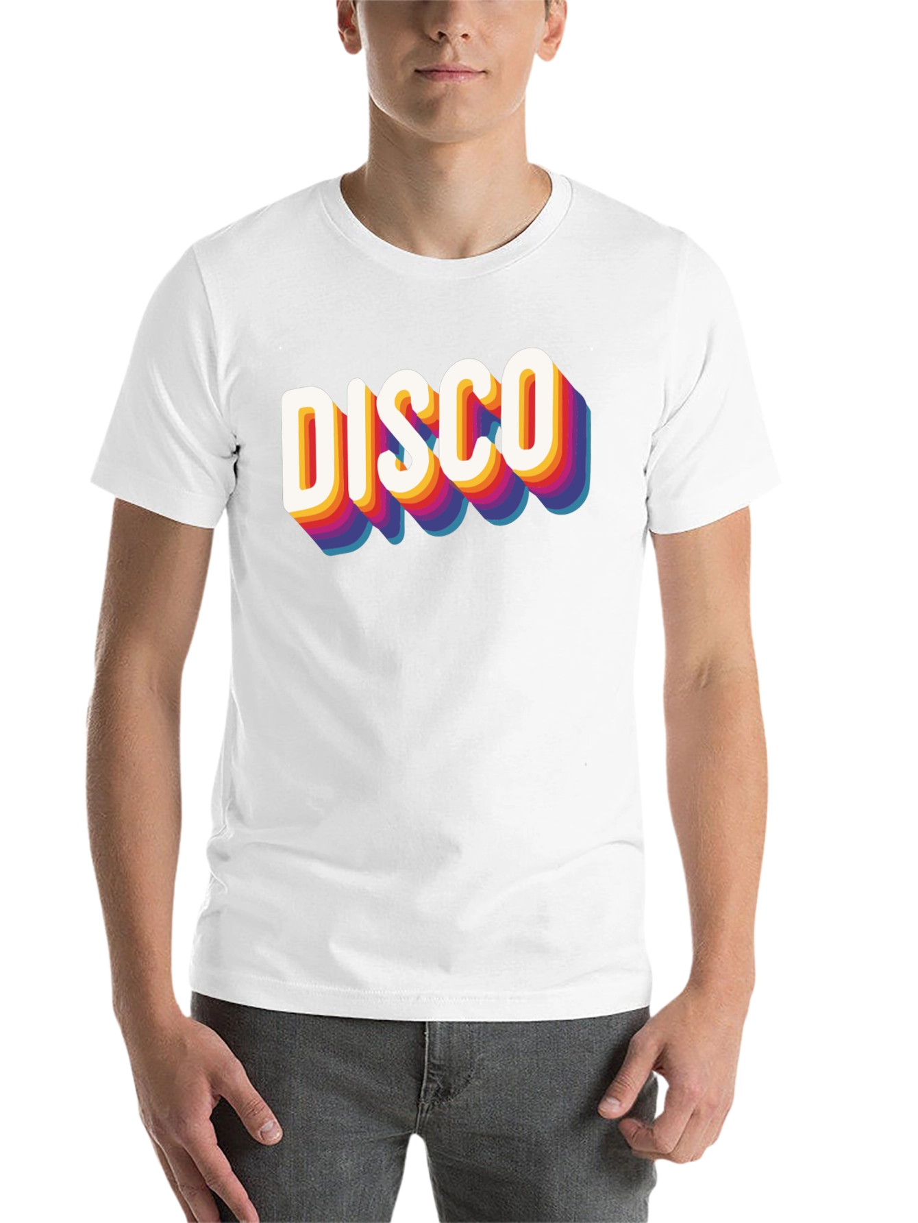 Black Retro Disco Graphic Tee - Black Cotton Blend view 14