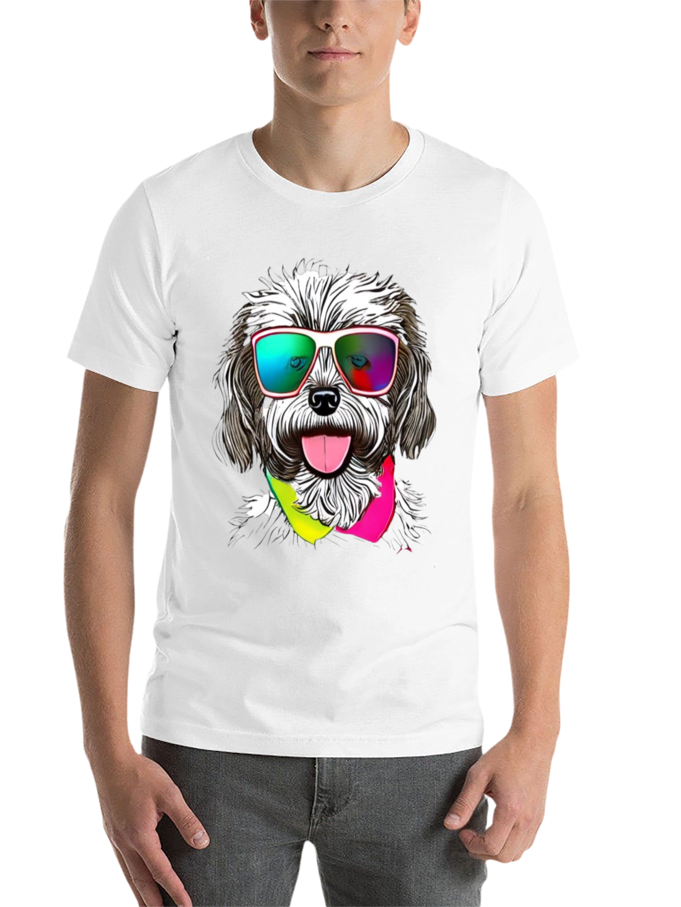 Black Cool Dog Graphic Tee - Fun & Stylish view 14